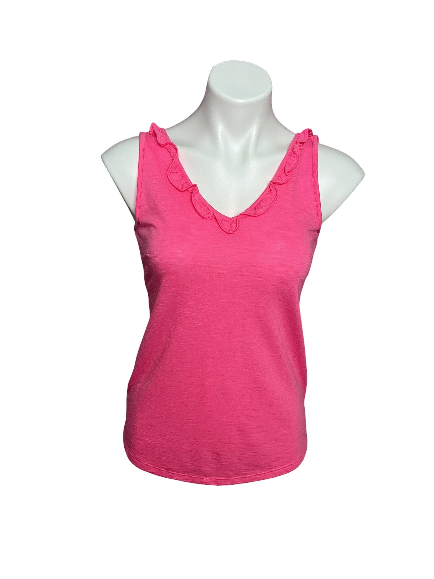Lilly Pulitzer Gigi Ruffle Tank Top Roxie Pink - Size XXS