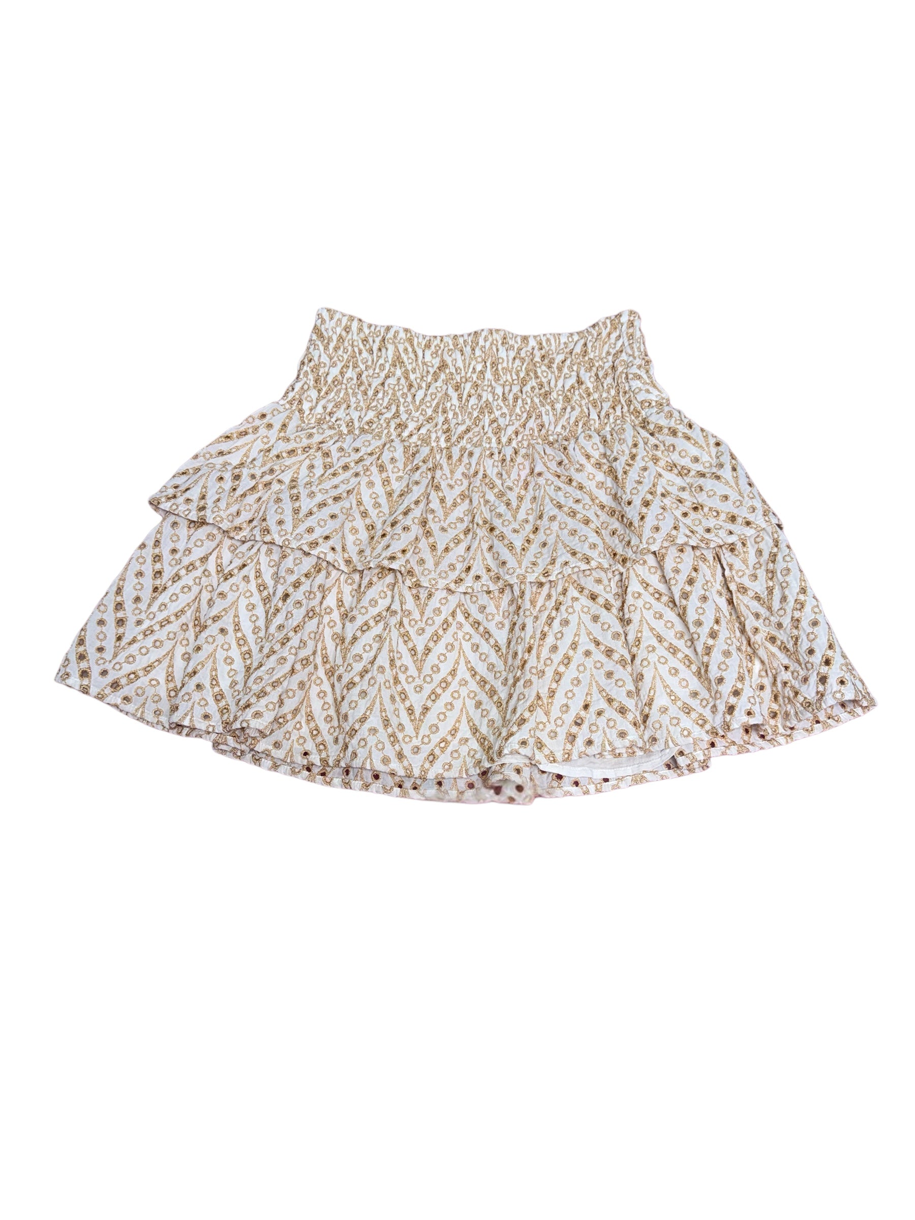 Lilly Pulitzer Yara Eyelet Skirt, Sand Bar- Mermaid Tail Metallic Size 2