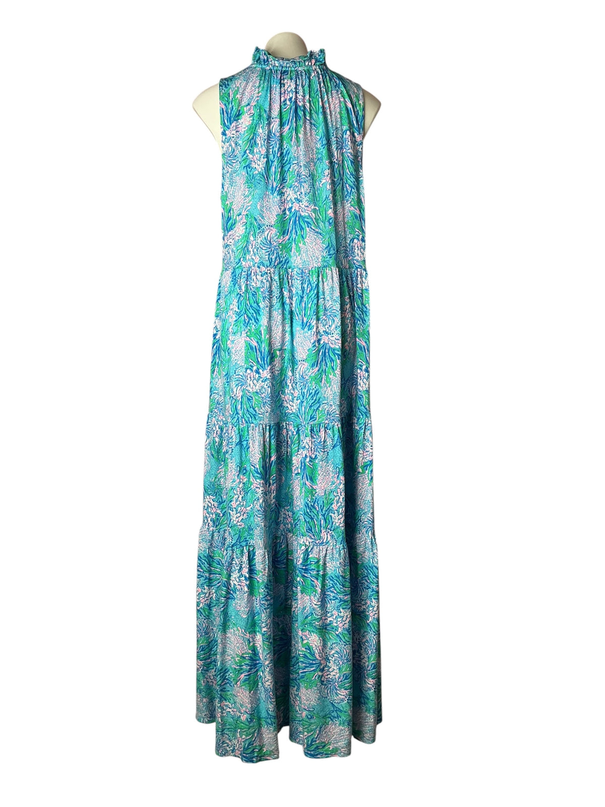 Lilly Pulitzer NWT Malone Maxi Dress Las Olas Aqua Strong Current Sea - Size XL