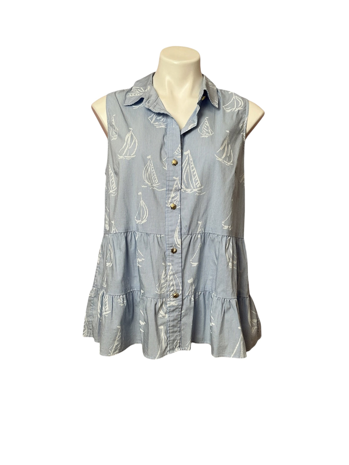 Lilly Pulitzer Breah Sleeveless Button Down Shirt - Size 10