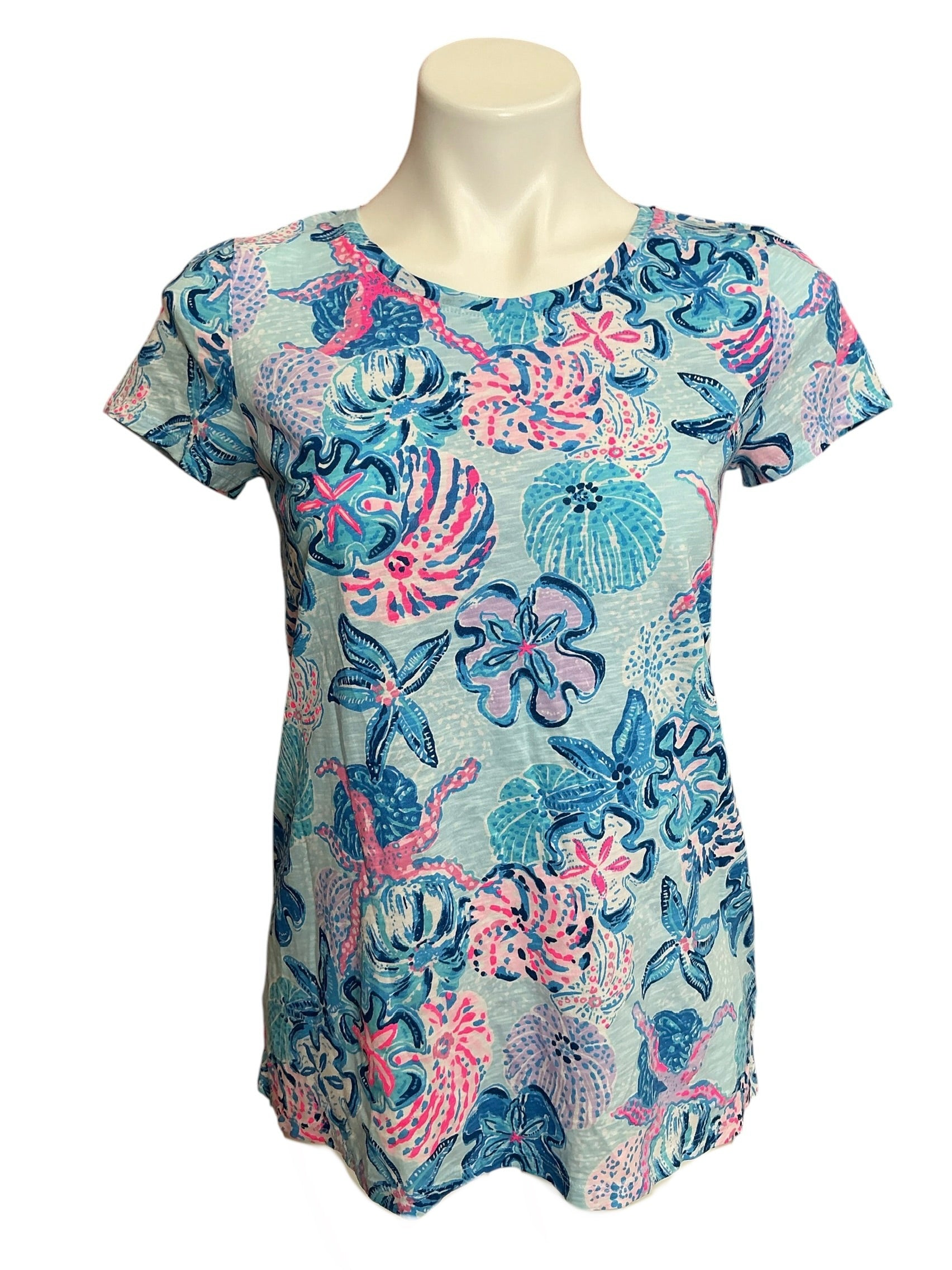 Lilly Pulitzer Etta Scoop Neck Top Roar Of The Seas - Size XS