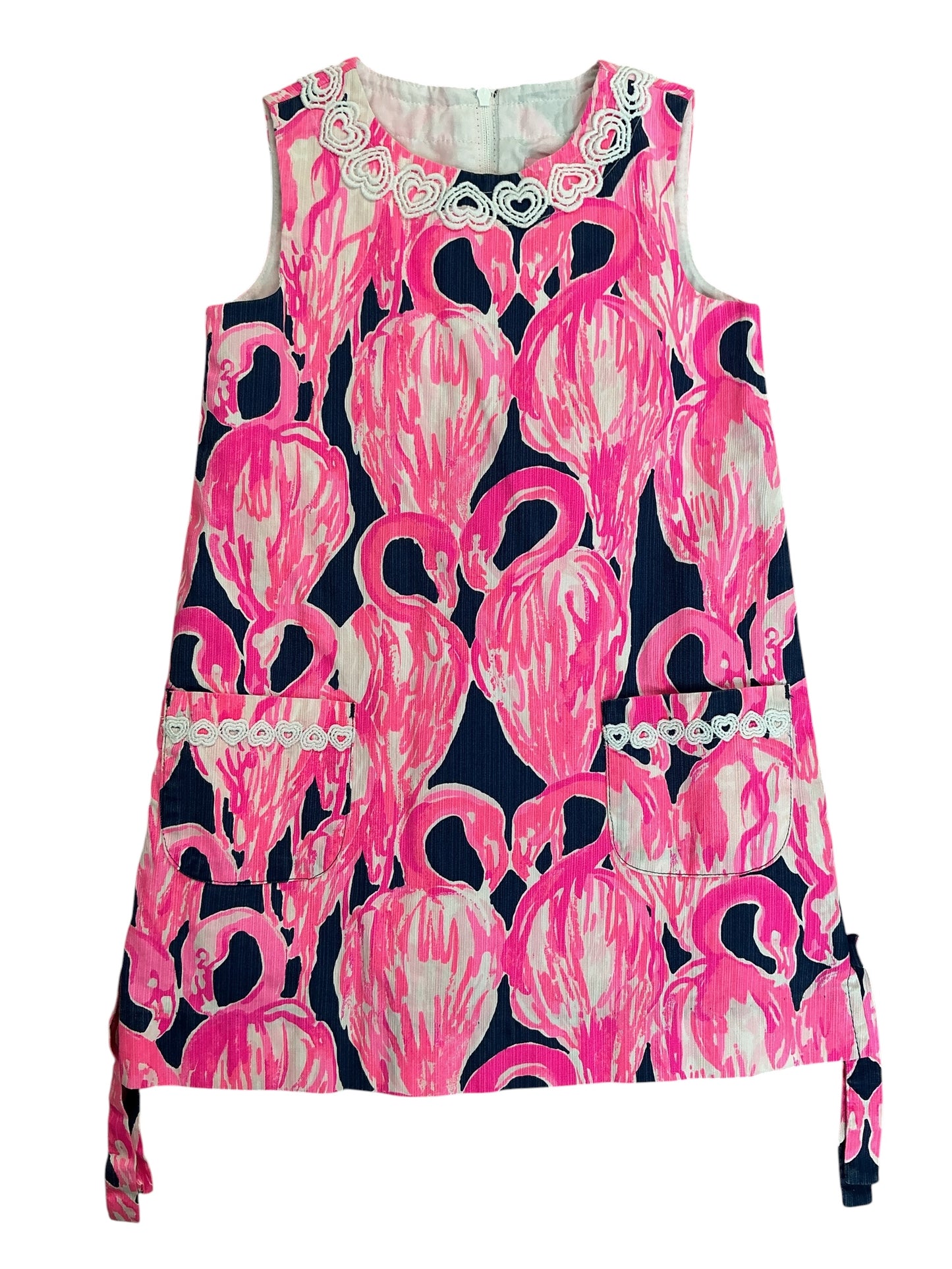 Lilly Pulitzer Kids Girls Classic Shift Dress High Tide Navy Via Amor - Size 4