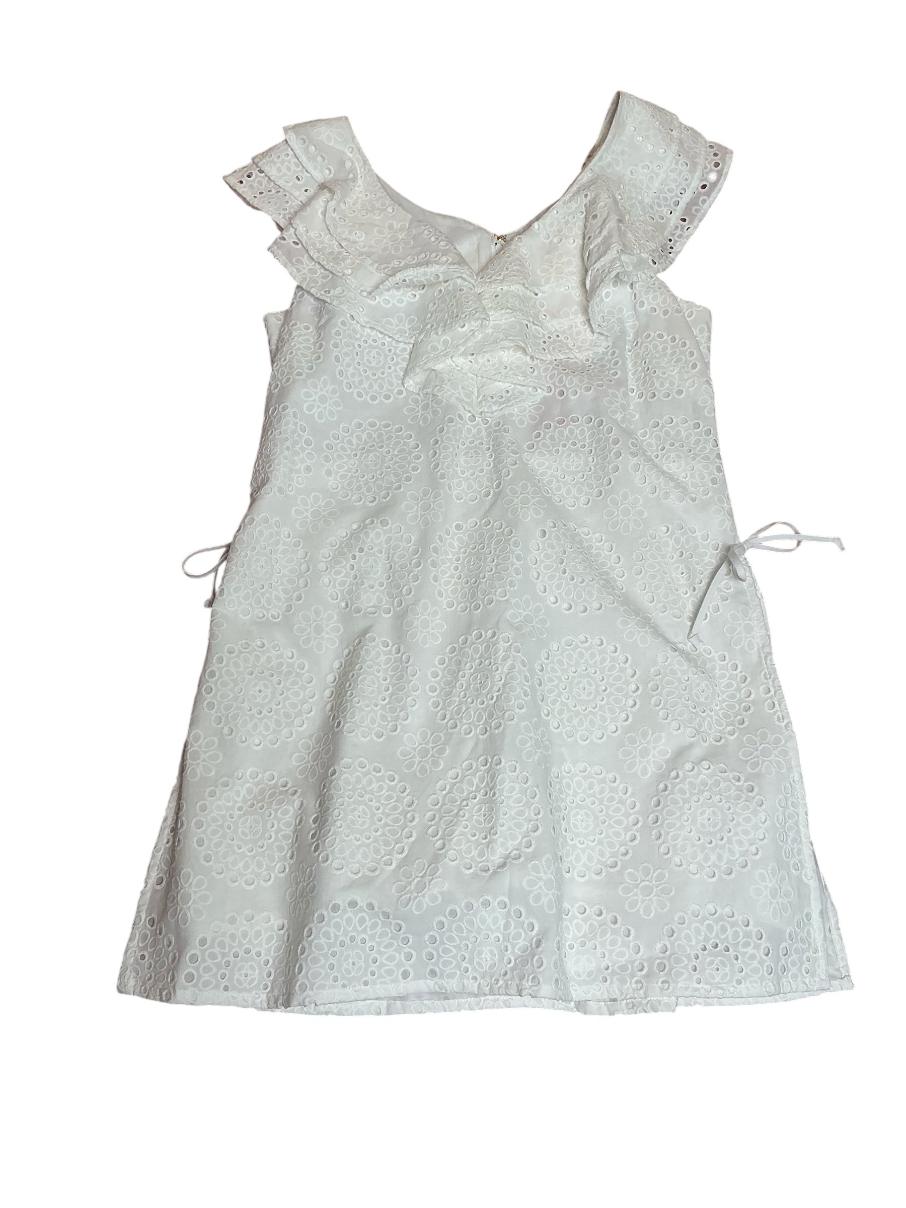 Lilly Pulitzer NWT Emiline Romper Resort White Circle Bloom Eyelet - Size 8