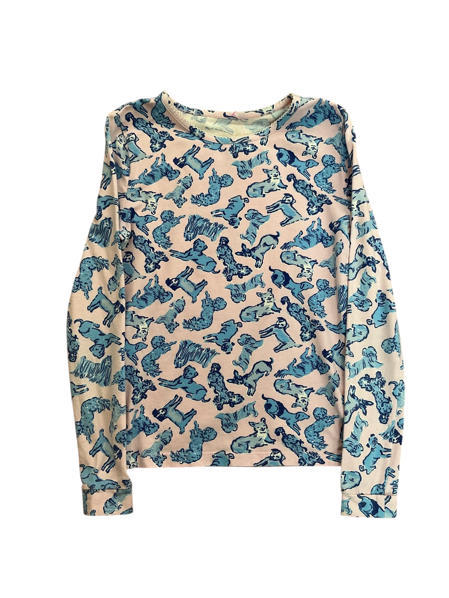 Lilly Pulitzer Girls Mini Sammy Pajama Set Galloping Gals Zanzibar Blue - Size 14
