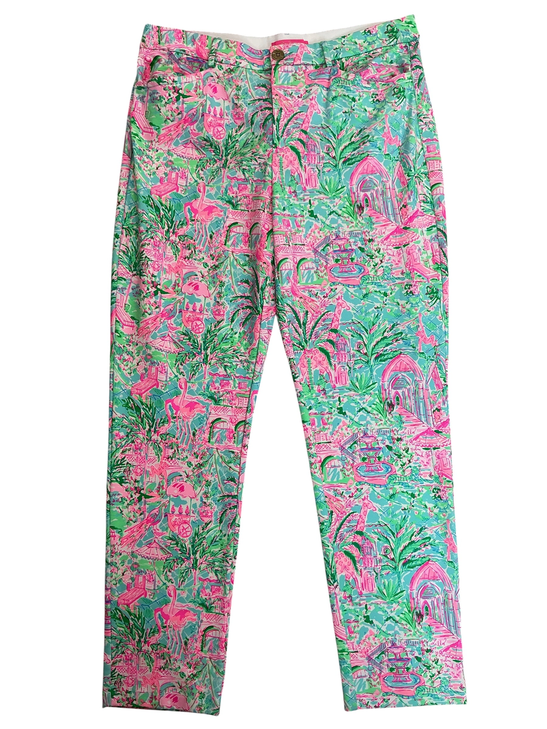 Lilly Pulitzer NWT Kelly Knit Pants Bali Blue Spotted On Worth - Size 16