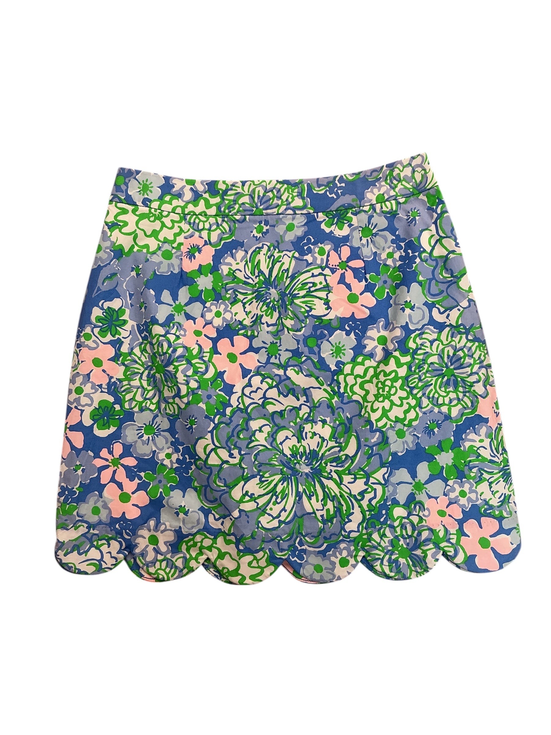Lilly Pulitzer NWT Tropper Mini Skirt Sunwashed Blue Plumes In Bloom - Size 0