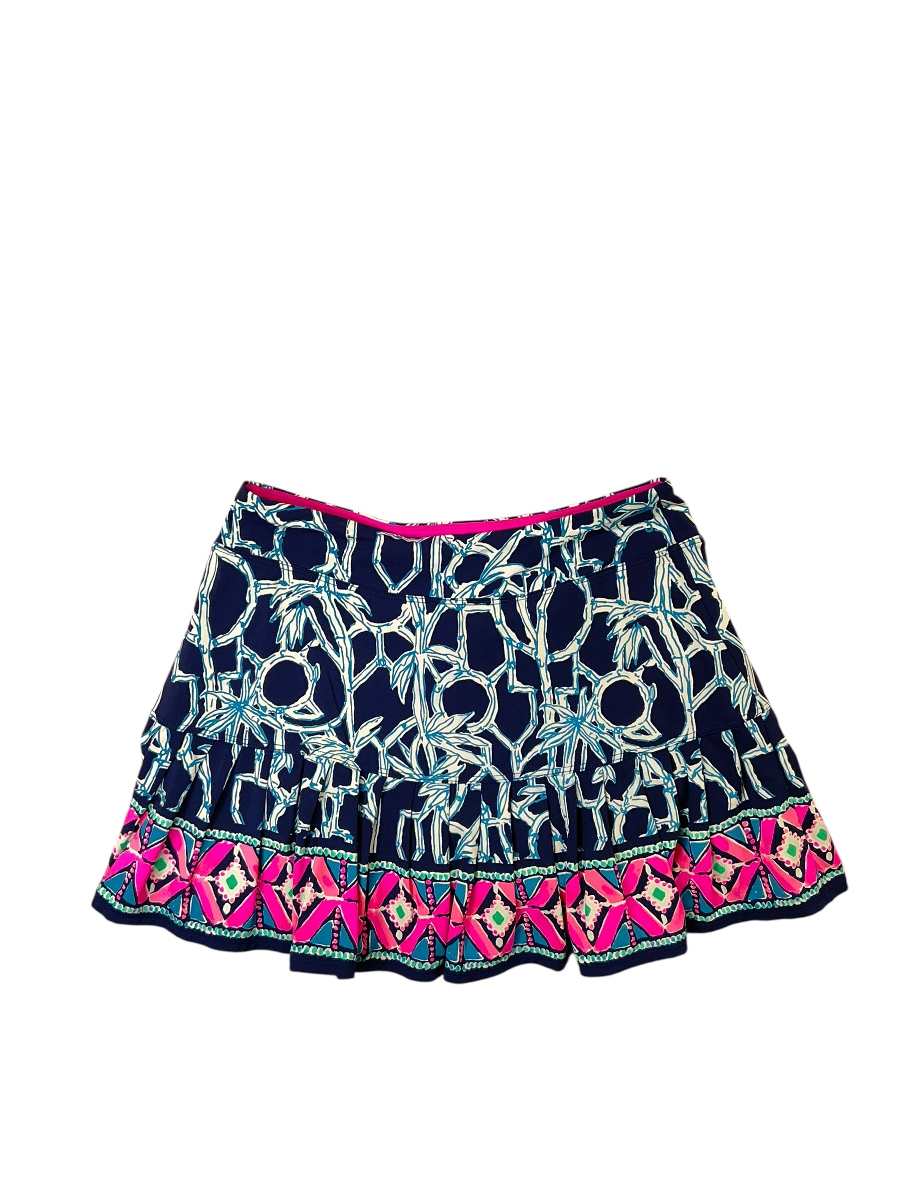 Lilly Pulitzer Taye Active Tennis Skort - High Tide Navy Lucky Bamboo Engineered- Size XS