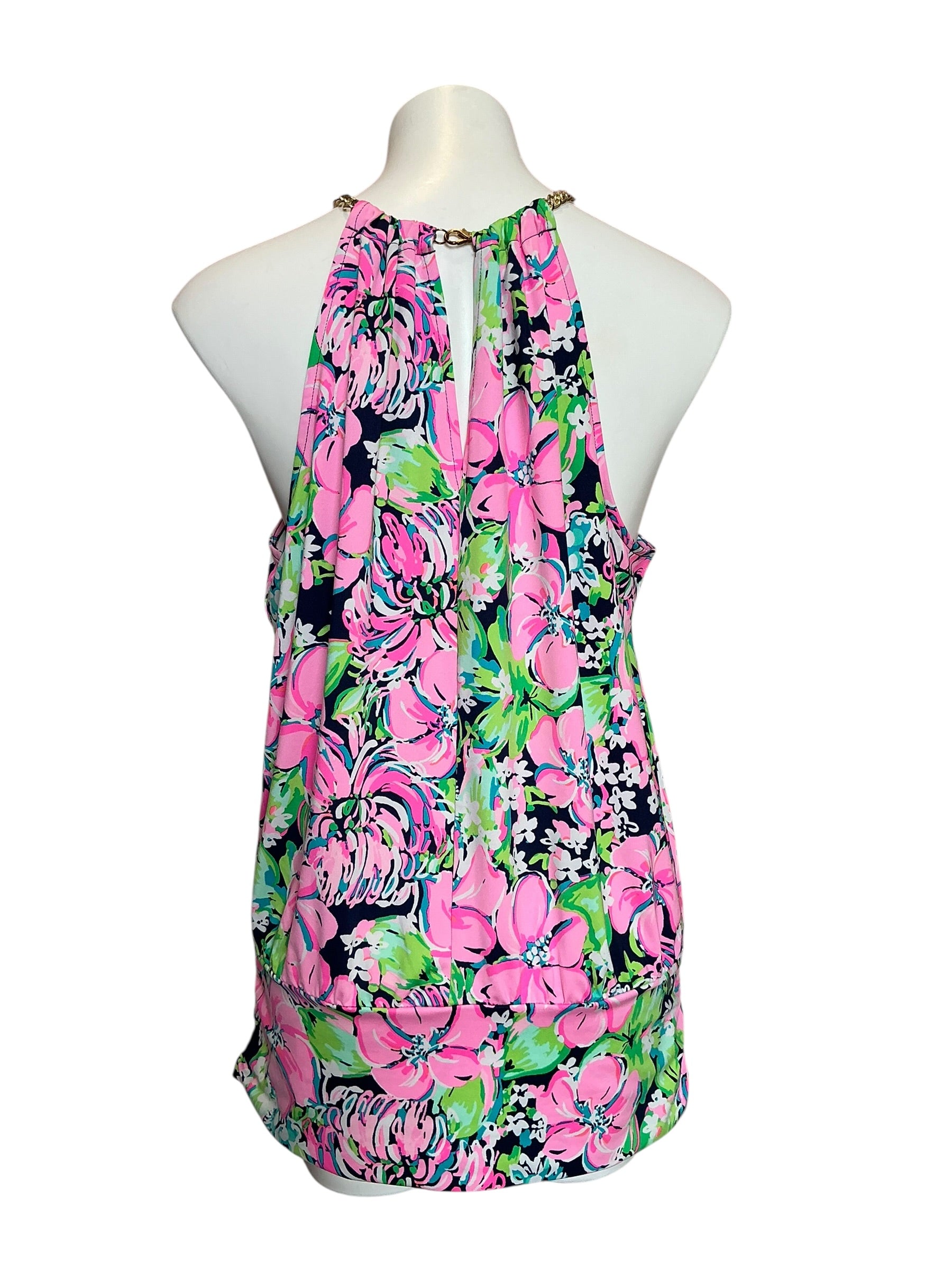 Lilly Pulitzer Bowen Halter Top High Tide Tall Order - Size L