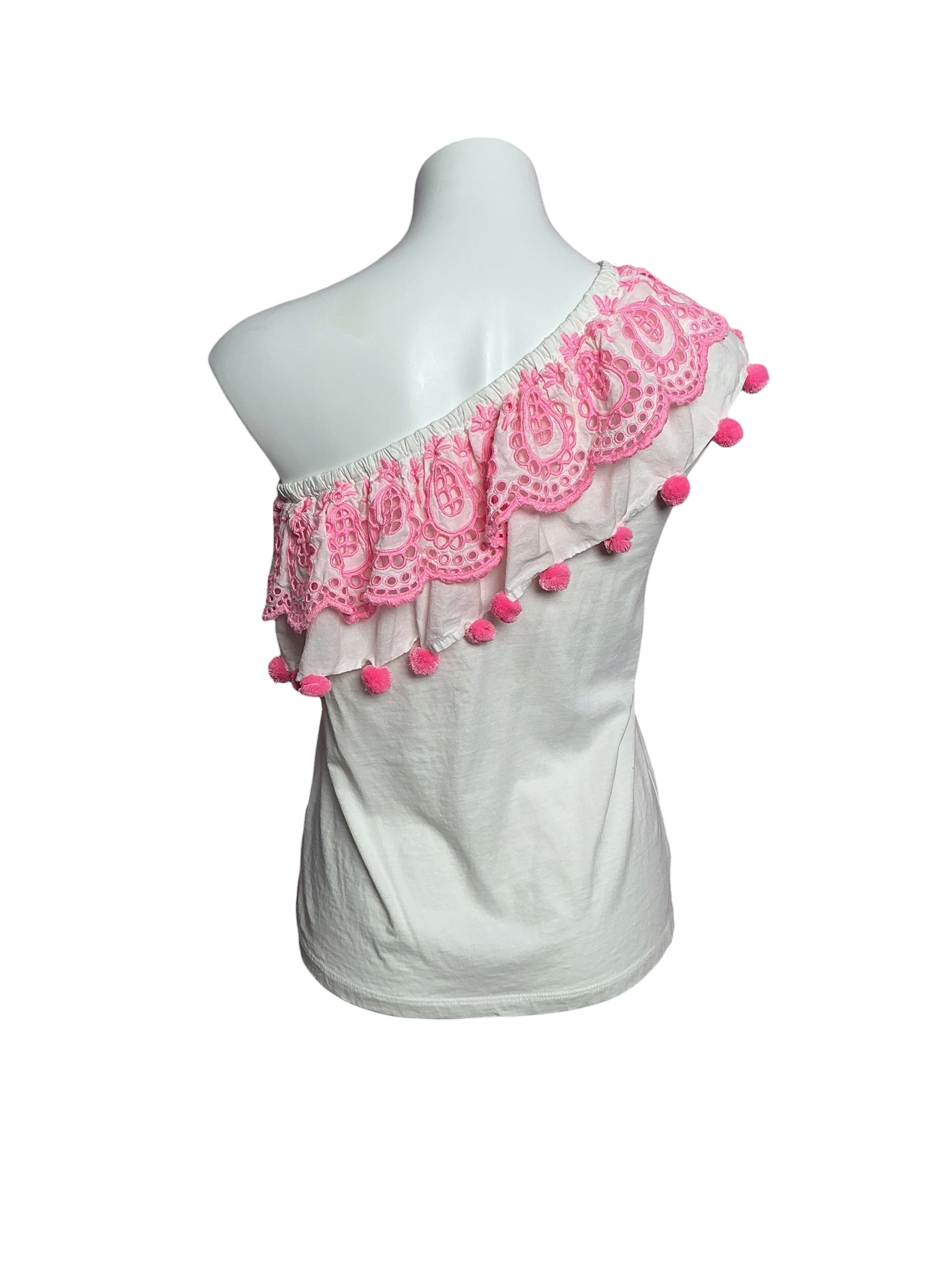 Lilly Pulitzer Idara One-Shoulder Top Resort White - Size XS