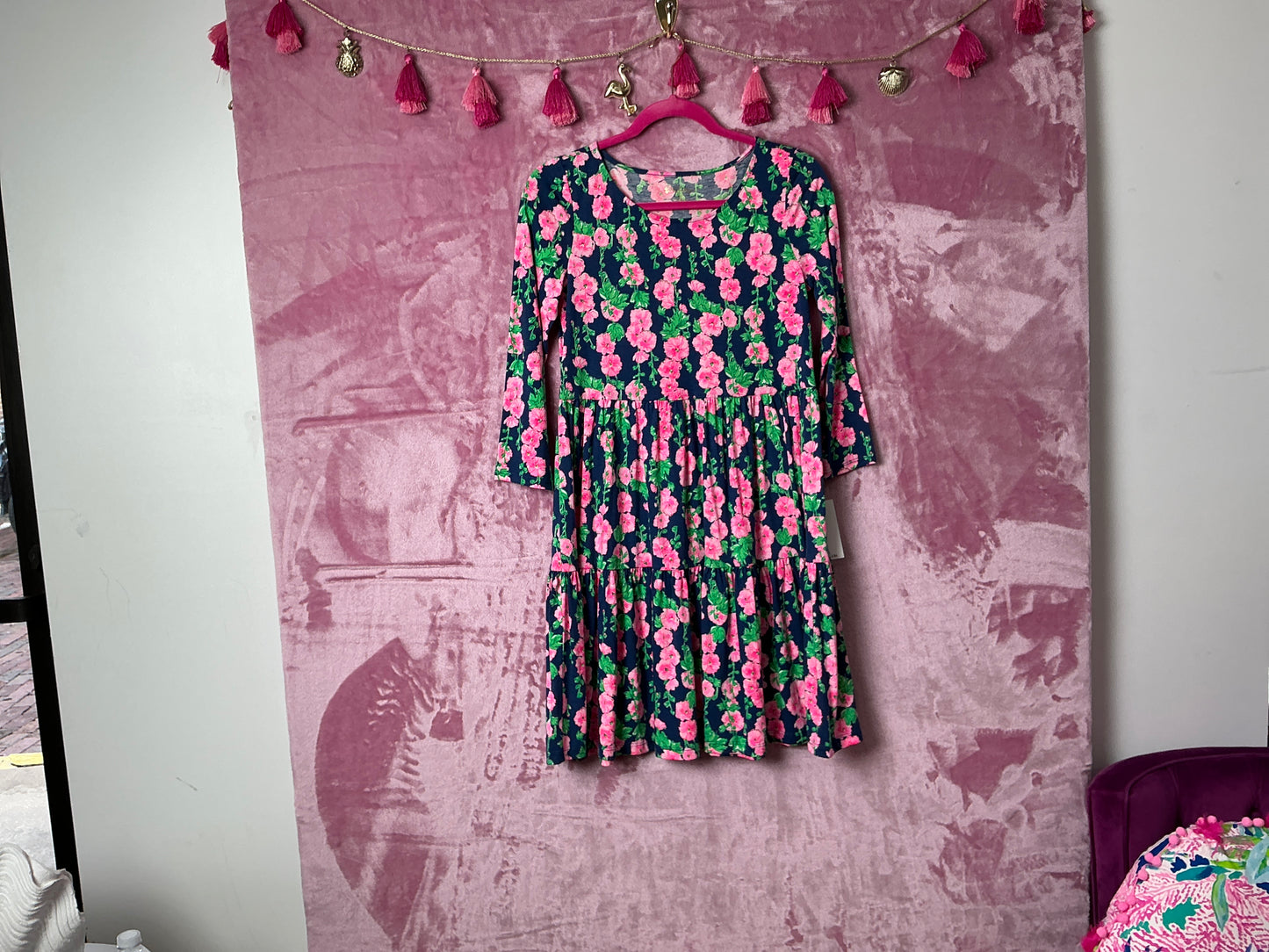 Lilly Pulitzer Geanna Swing Dress - Oyster Bay Navy De Vine - Size XS
