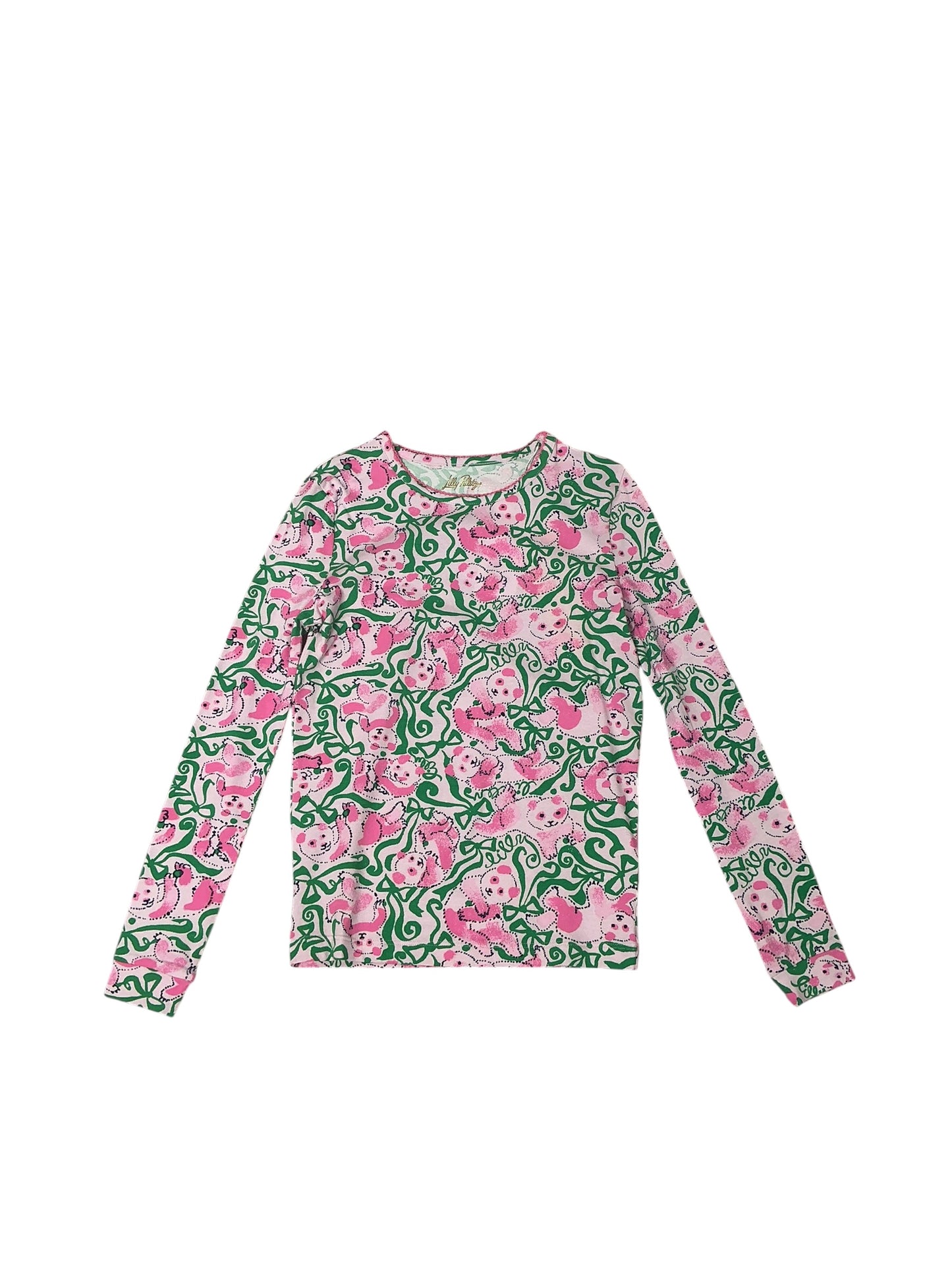 Lilly Pulitzer NWT Sammy Kids Pajama Set Pink Quartz Panda N Bows - Size 12