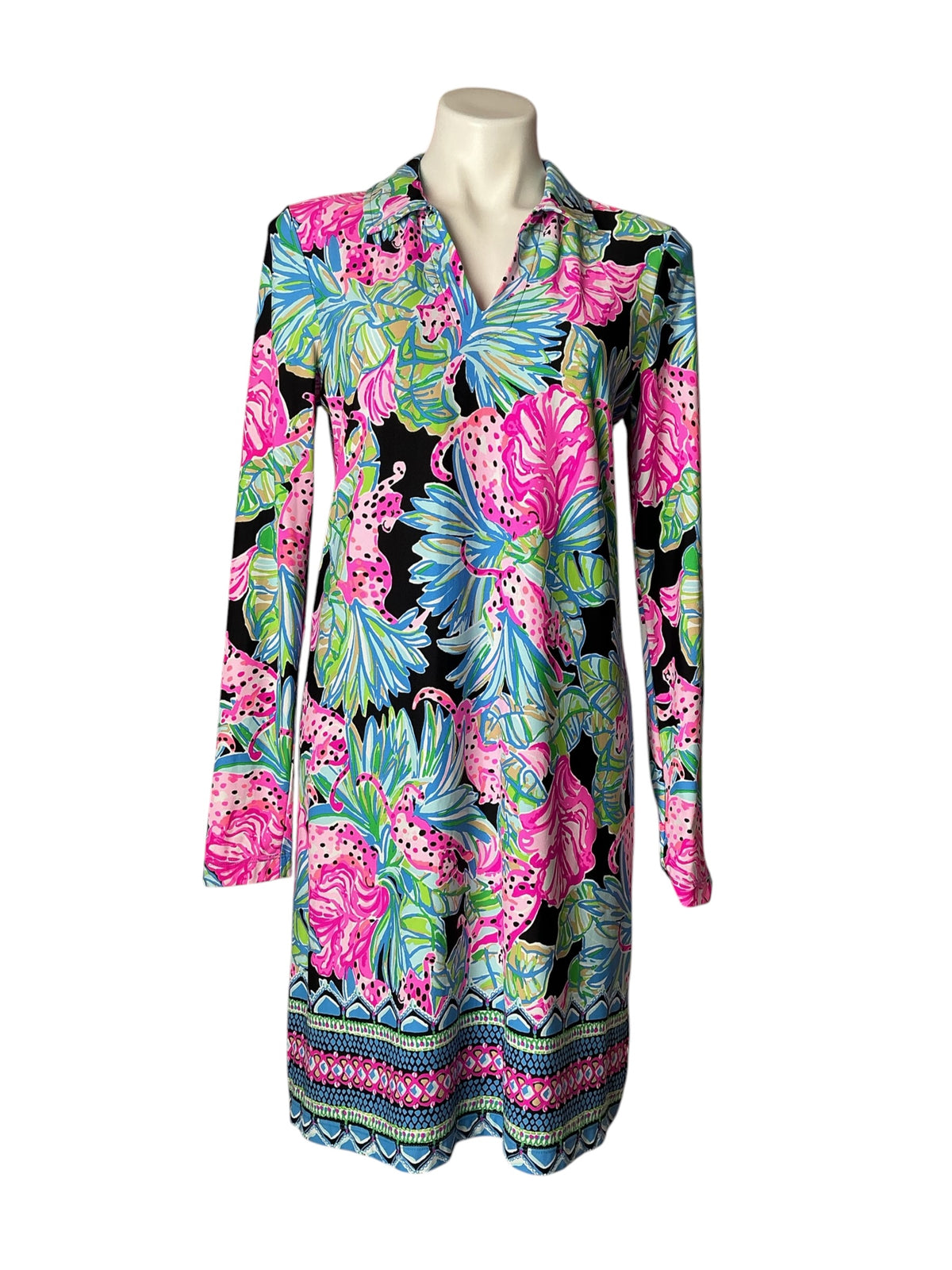 Lilly Pulitzer Andrienne Dress Onyx Jaguar Jungle - Size M