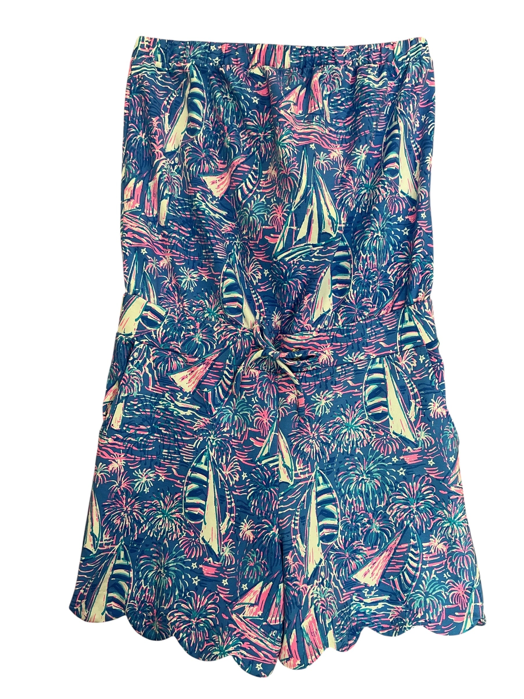 Lilly Pulitzer NWT Jace Strapless Romper Boca Blue It’s A Sailabration - Size S