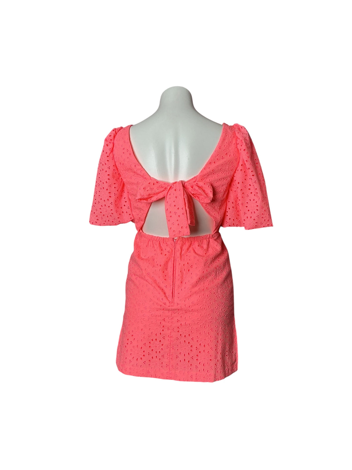 Lilly Pulitzer Celestina V-Neck Romper Sunrise Coral Neon Sunburst Eyelet - Size 00