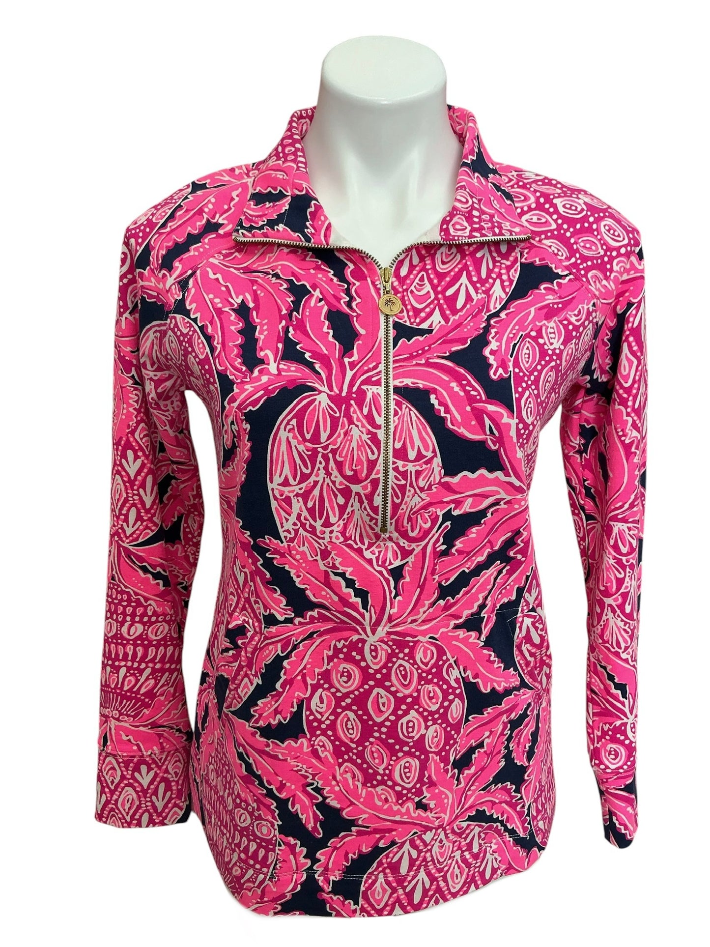 Lilly Pulitzer Skipper Popover Aegean Navy Coco Safari - Size S