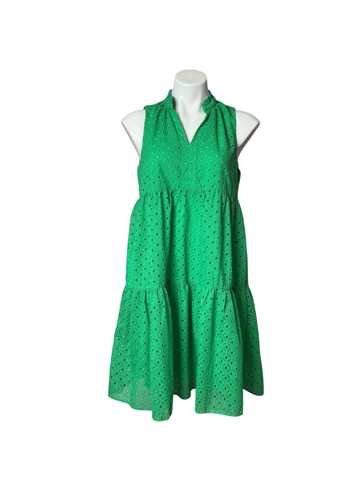 Lilly Pulitzer NWT Novella Dress Agave Green Mini Medallion Chiffon Eyelet - Size S