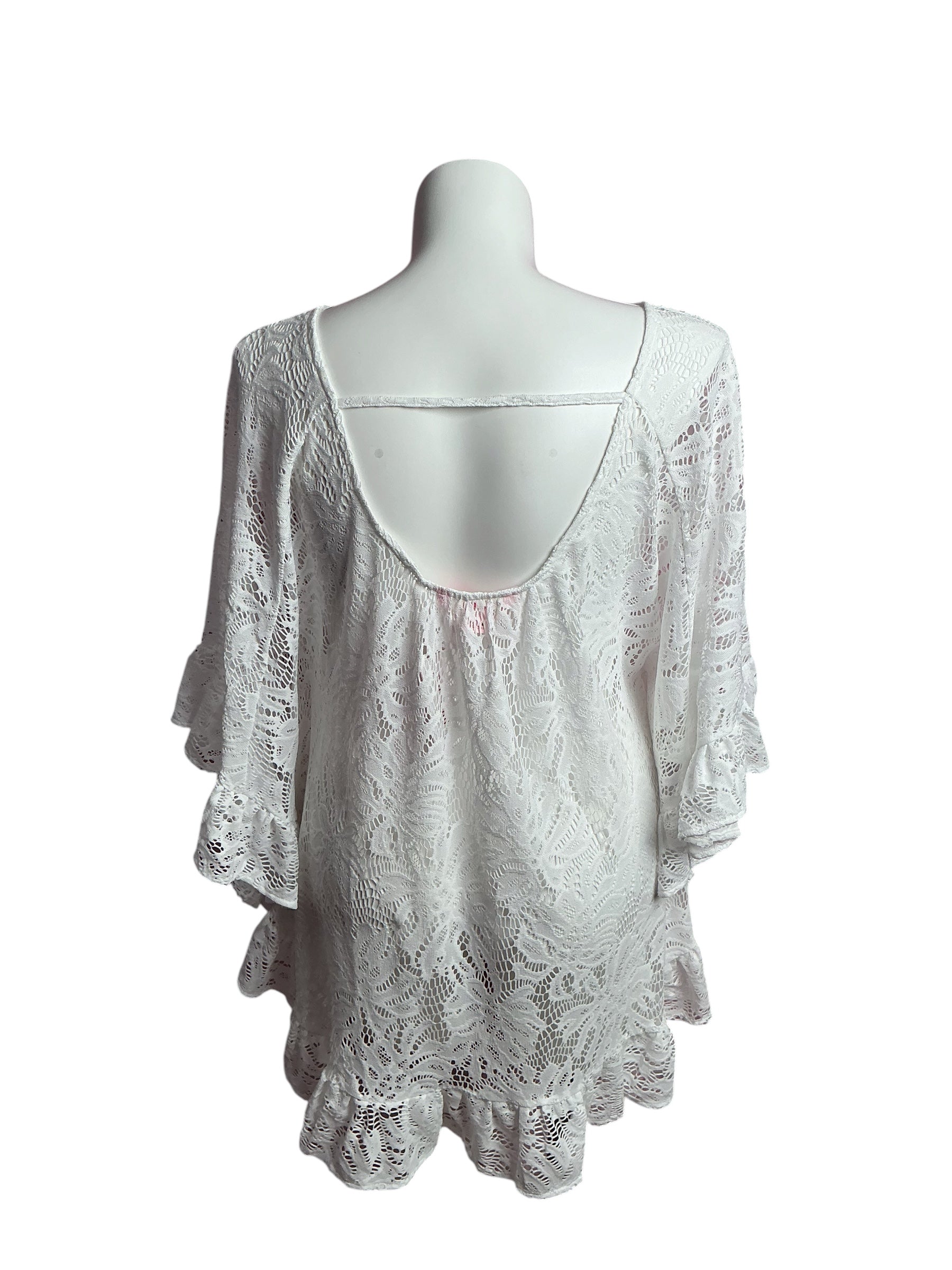 Lilly Pulitzer- Atley Ruffle Cover-Up Resort White Size M