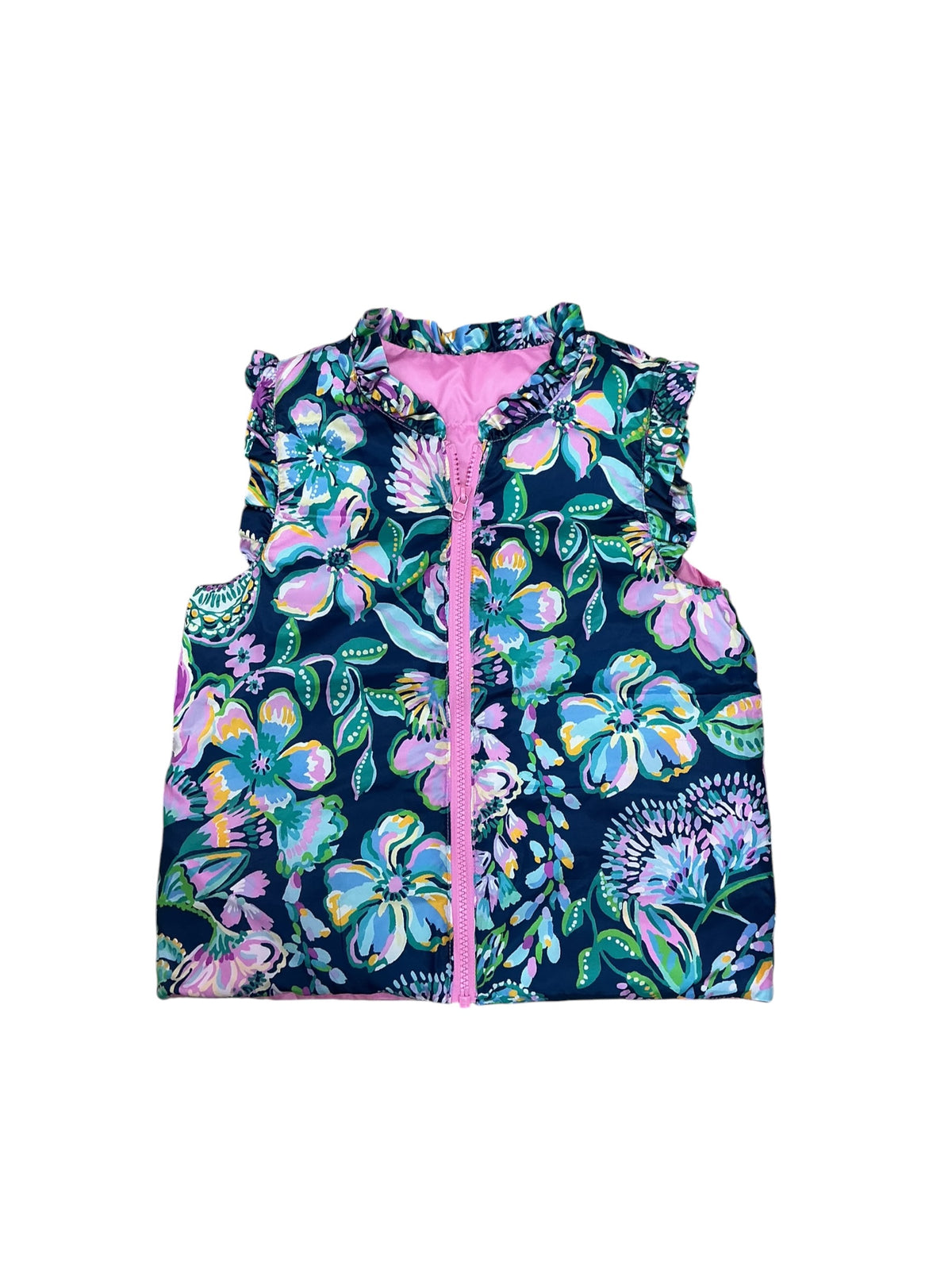 Lilly Pulitzer NWT Kids Amani Reversible Vest Lilac Rose - Size L