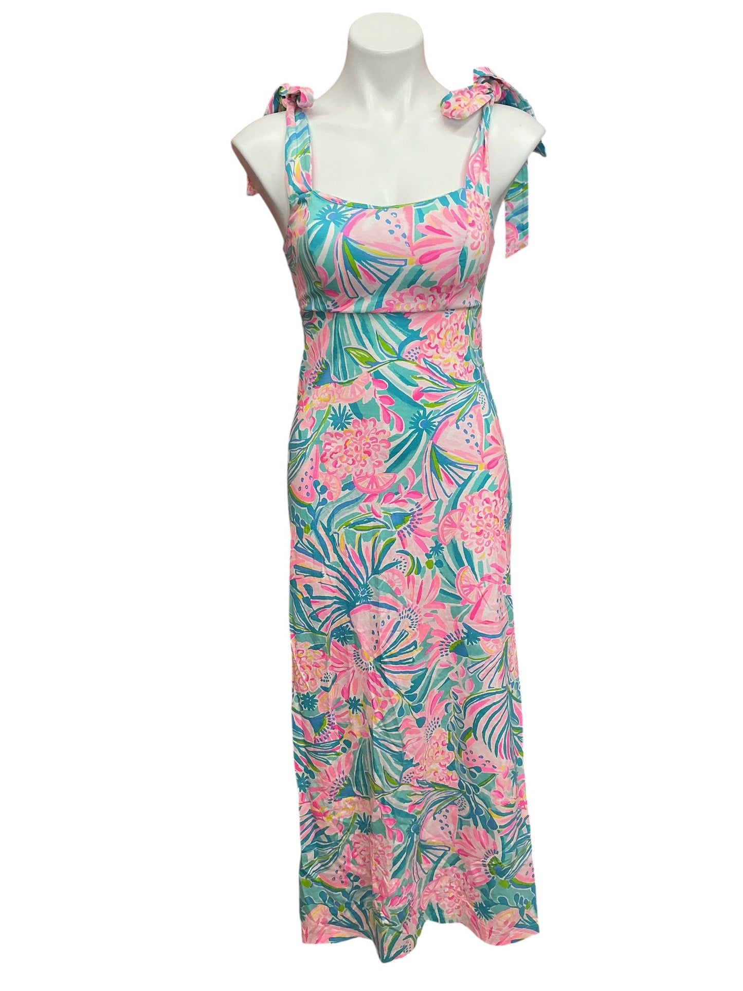 Lilly Pulitzer Maleka Maxi Dress Multi Tropical Punch - Size XXS