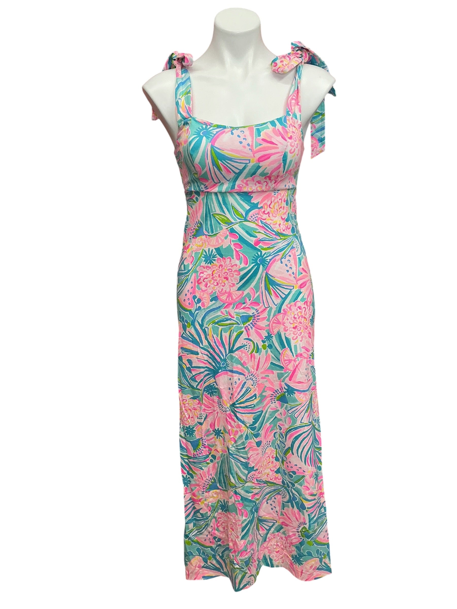 Lilly Pulitzer Maleka Maxi Dress Multi Tropical Punch - Size XXS