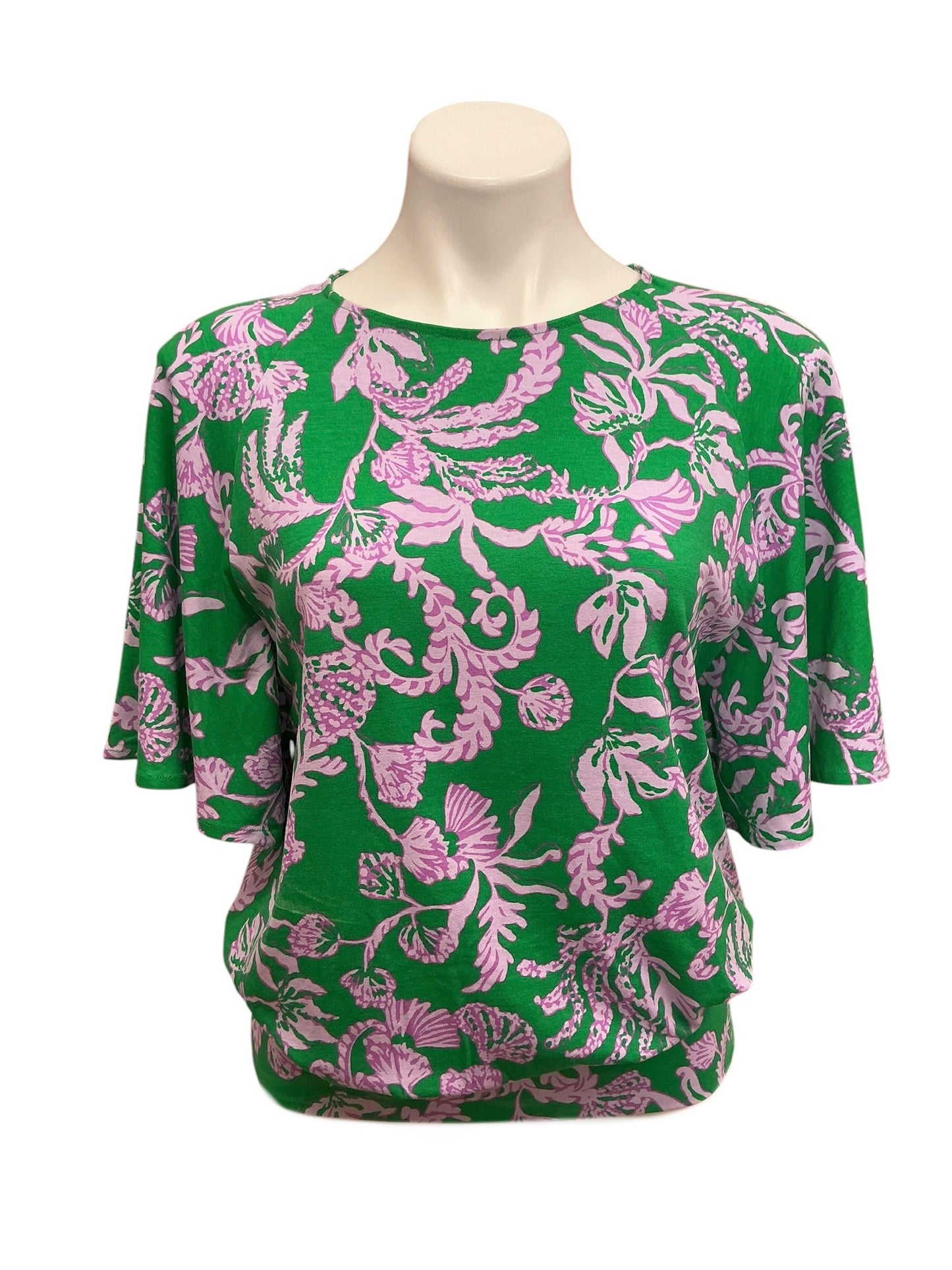 Lilly Pulitzer Albins Knit Top Brazilian Green Salty Sandbar - Size S