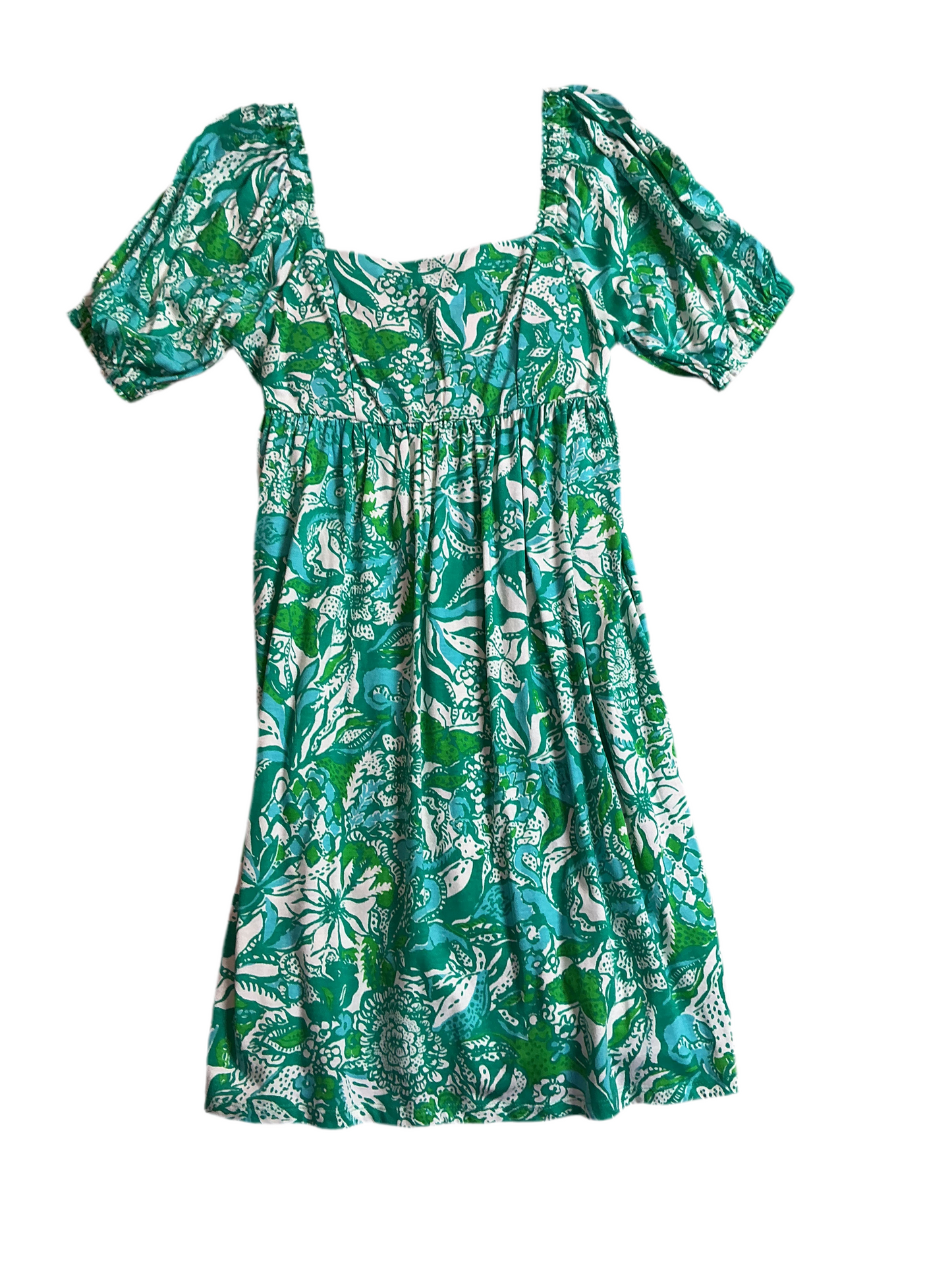 Lilly Pulitzer NWT Delaney Short Sleeve D Botanical Green Safari Sangria- Size 4