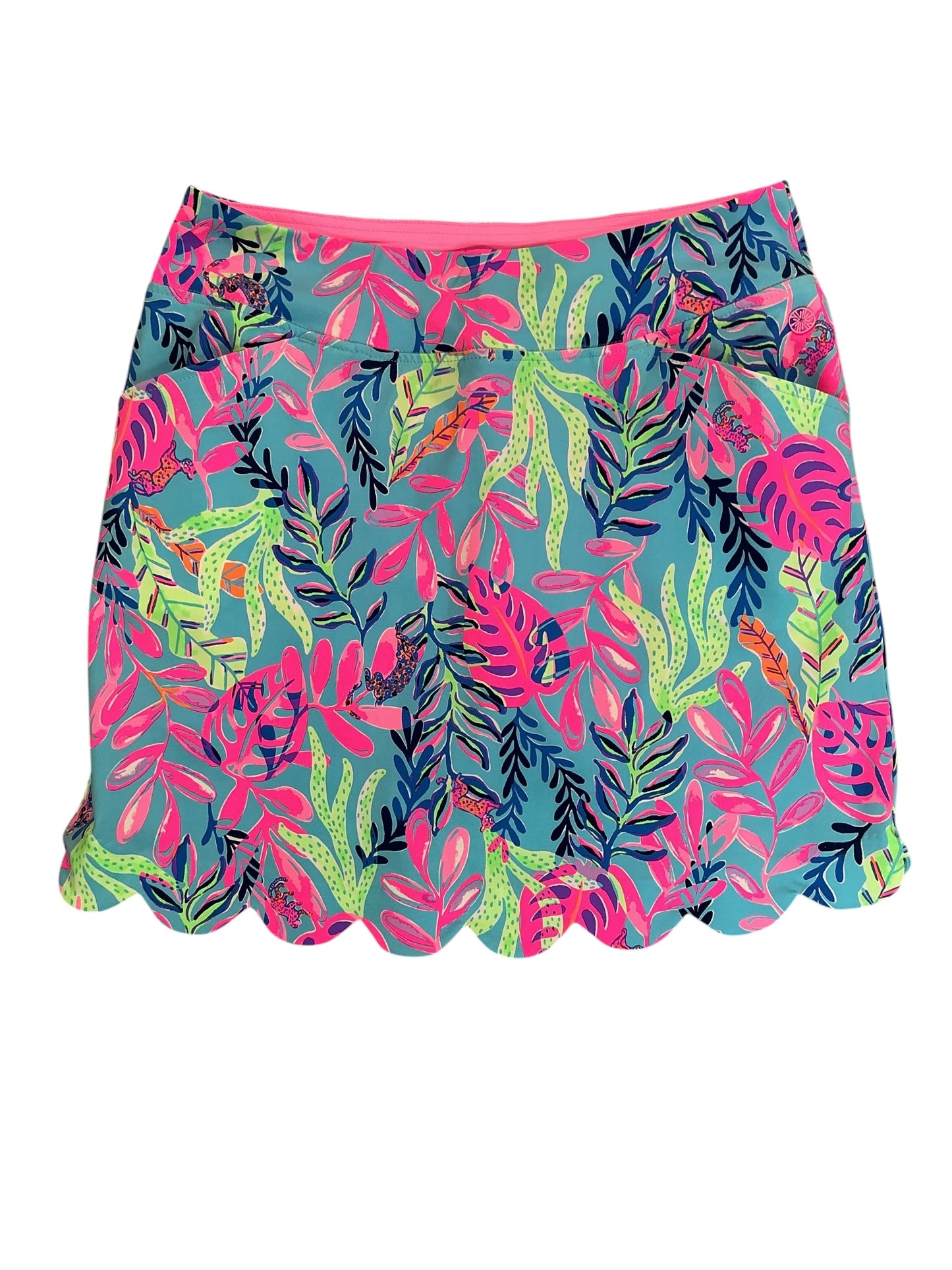 Lilly Pulitzer NWT Monica Scallop Skort UPF 50+ Porto Blue You’ve Been Spotted Golf - Size 8