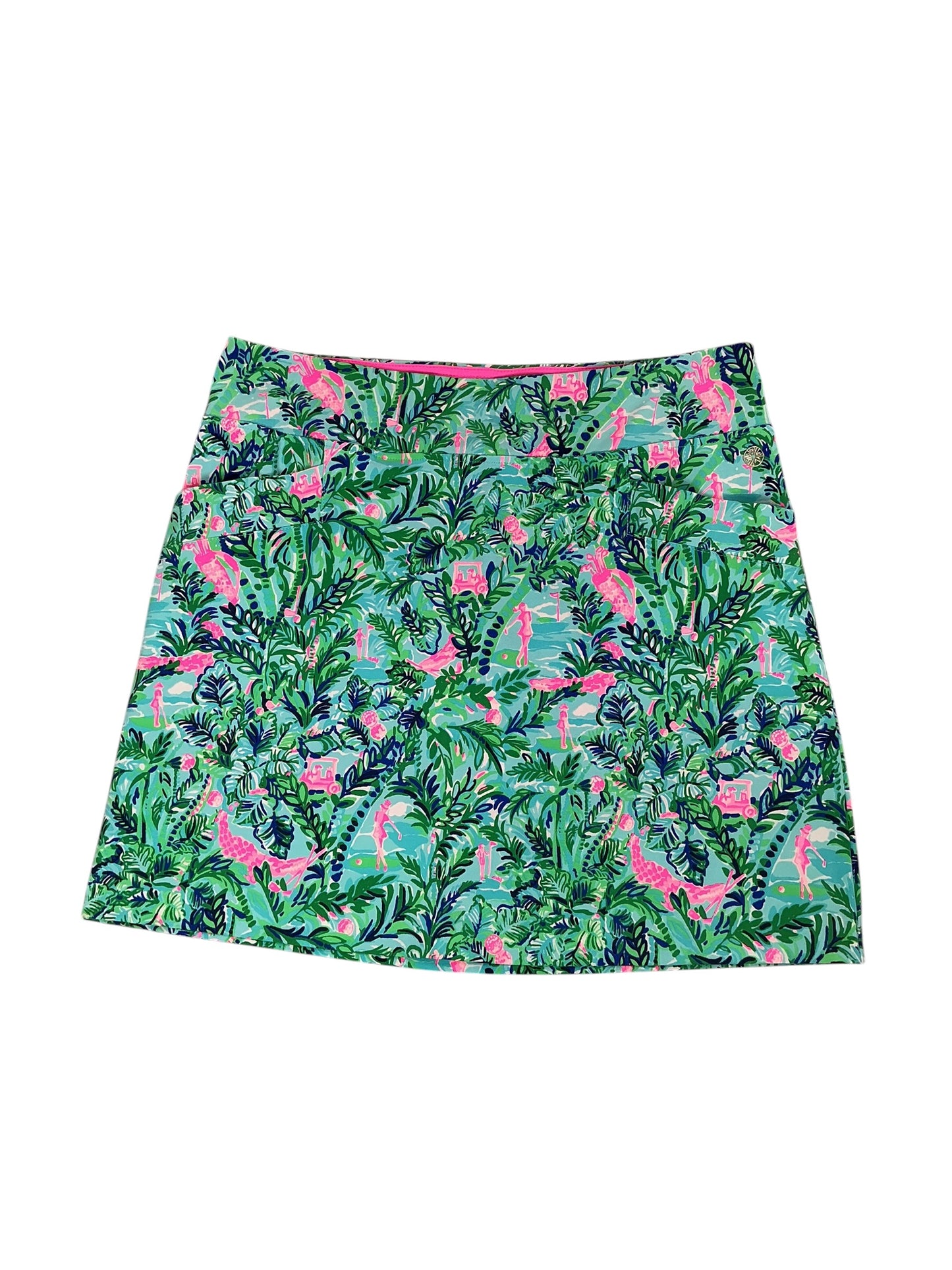 Lilly Pulitzer Luxletic UPF 50+ Monica Performance Skort Blue Horizon Par Fection Golf - Size 8