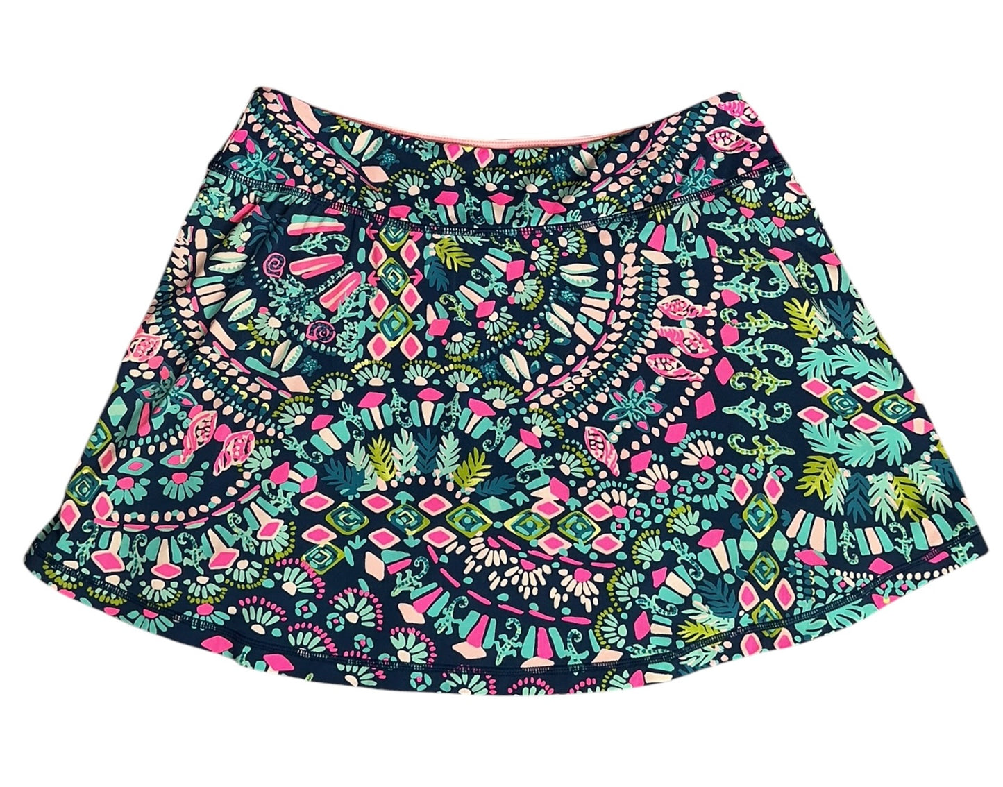 Lilly Pulitzer Luxletic Aila Skort High Tide Navy Ready Set Gecko - Size M