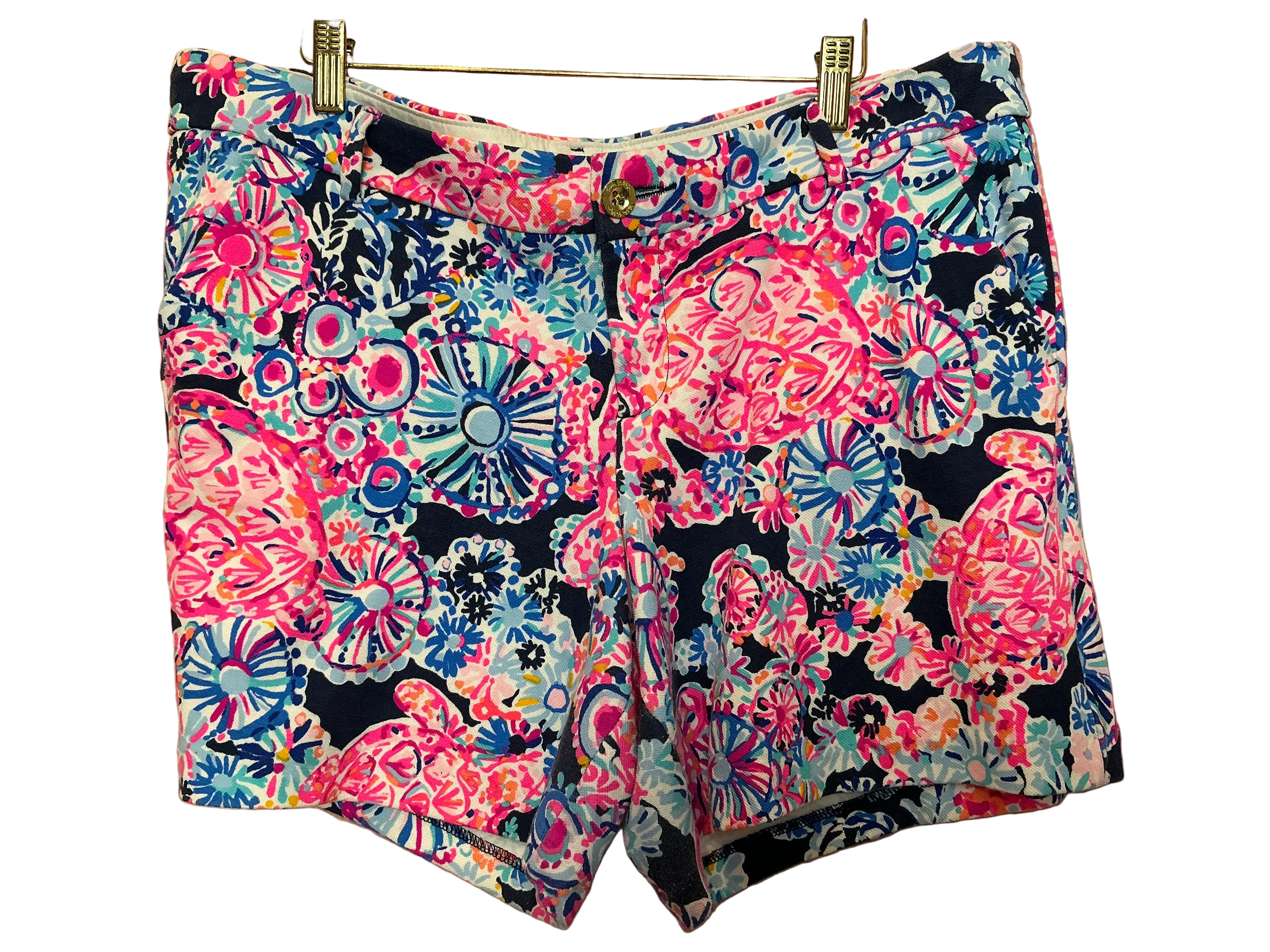 Lilly Pulitzer Jayne Knit Shorts High Tide Navy Turtle Amazement - Size 16