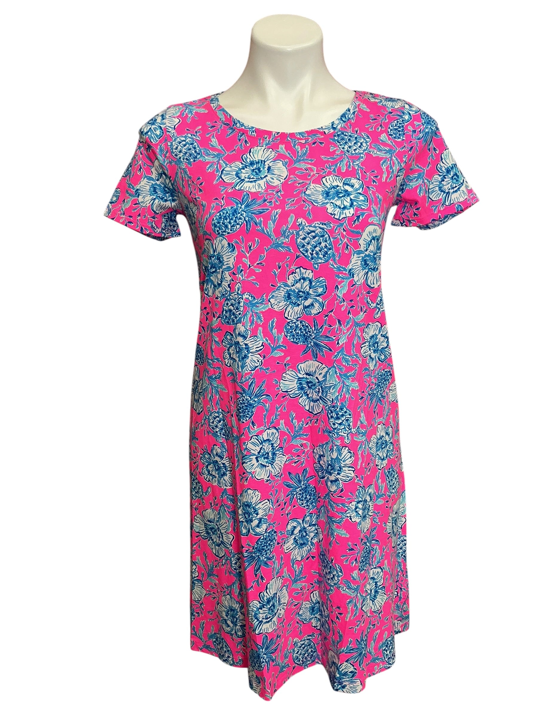 Lilly Pulitzer NWT Cody Short Sleeve Dress Roxie Pink Wave N Sea - Size XS