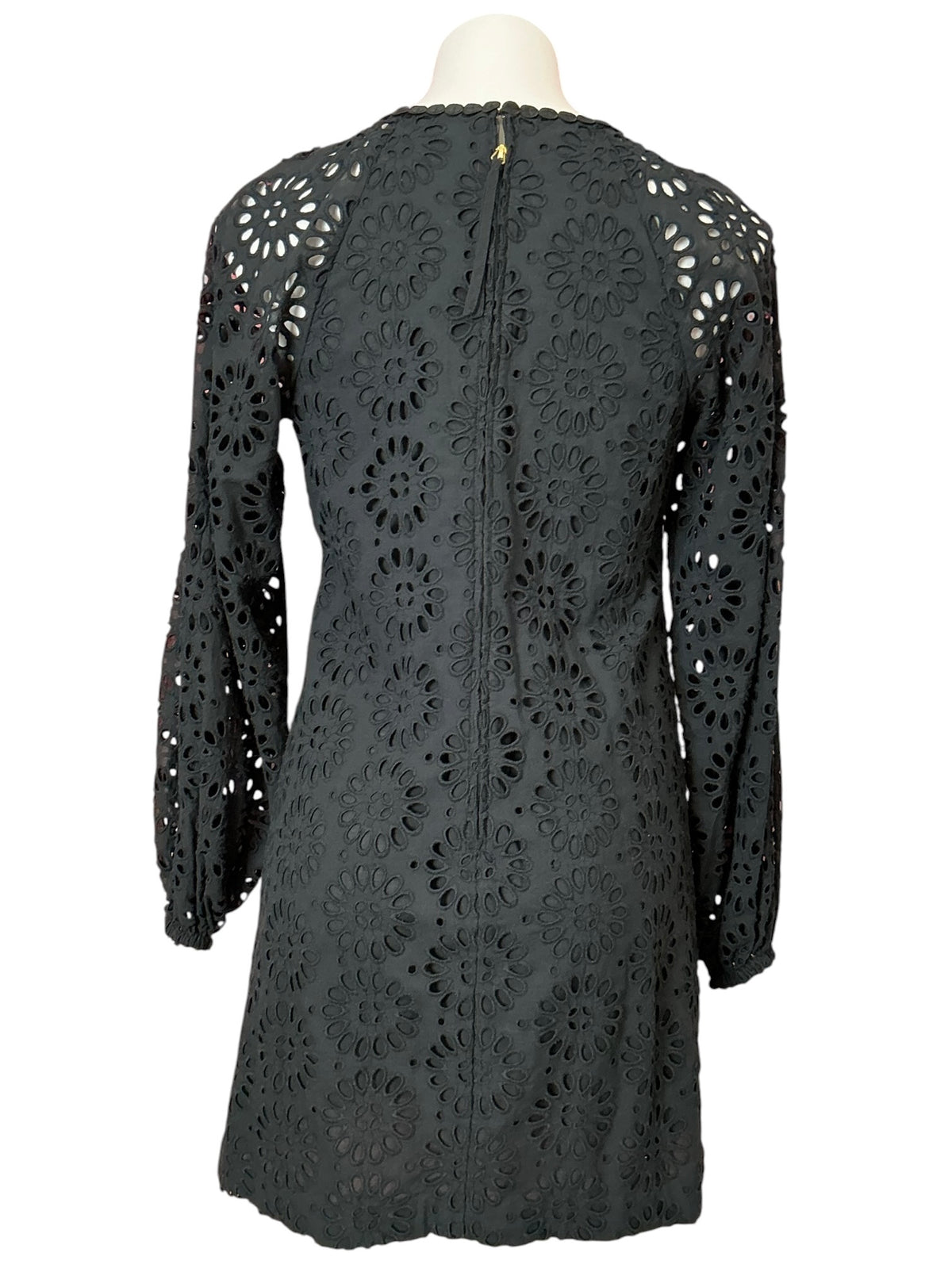 Lilly Pulitzer Priscilla Long Sleeve Dress Onyx Oversized Pinwheel Eyelet - Size 2