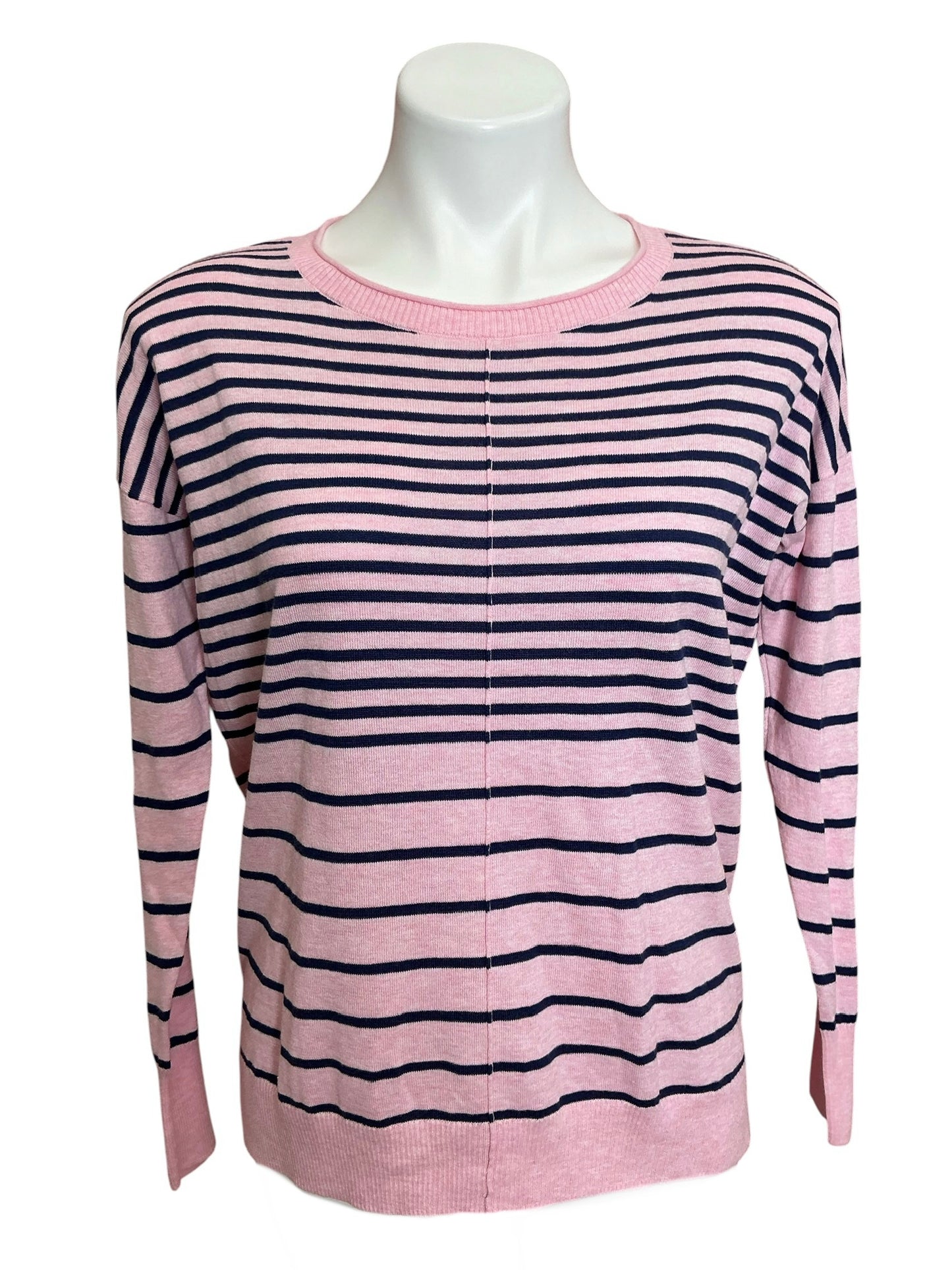 Lilly Pulitzer Melenie Sweater Heathered Pink Tropics Tint Amore Stripe - Size XS