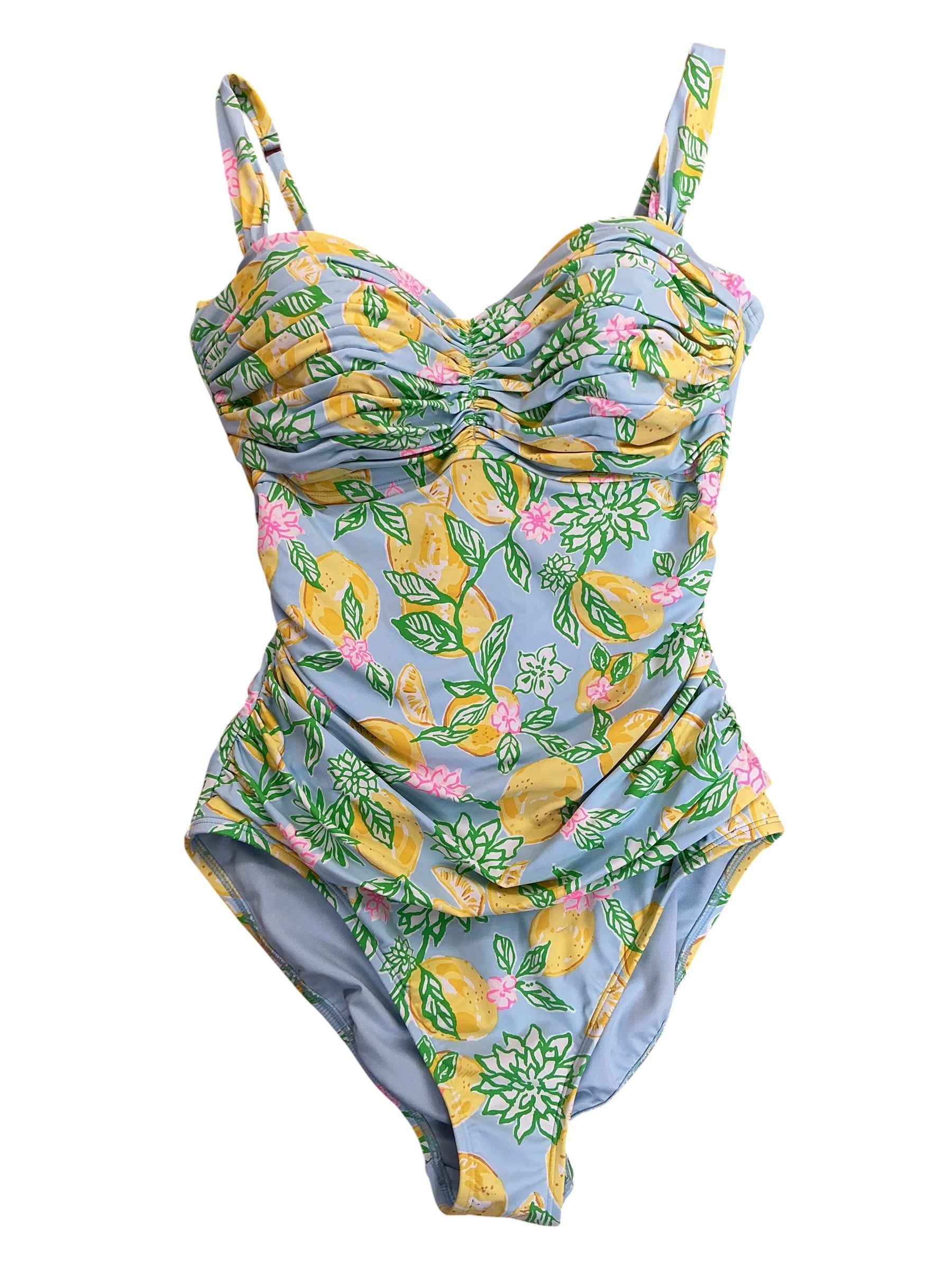 Lilly Pulitzer Solaria One-Piece Swimsuit Bluette Make Lemonade - Size 12