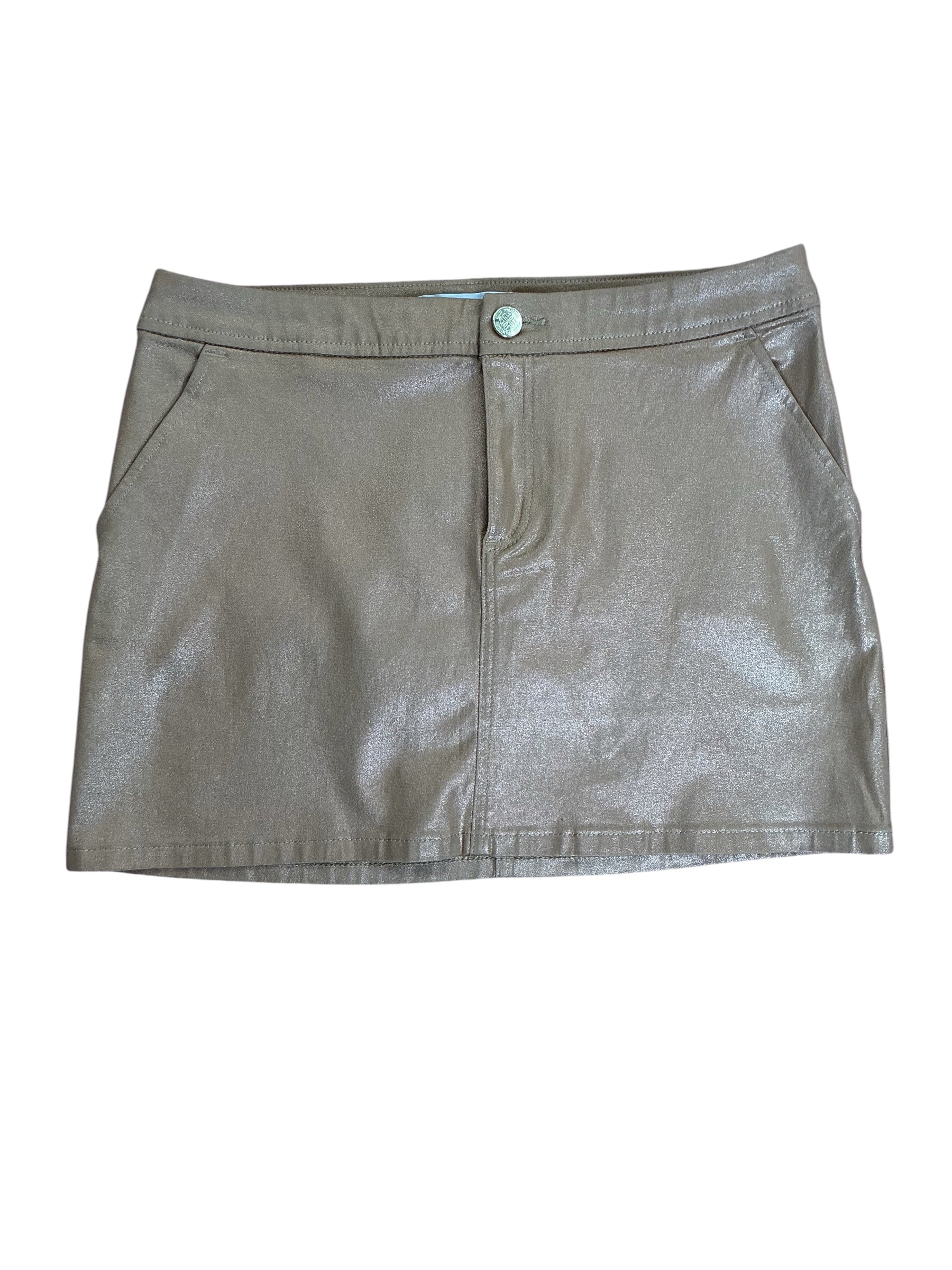 Lilly Pulitzer NWT Colette Stretch Shimmer Skirt Gold Metallic - Size 8