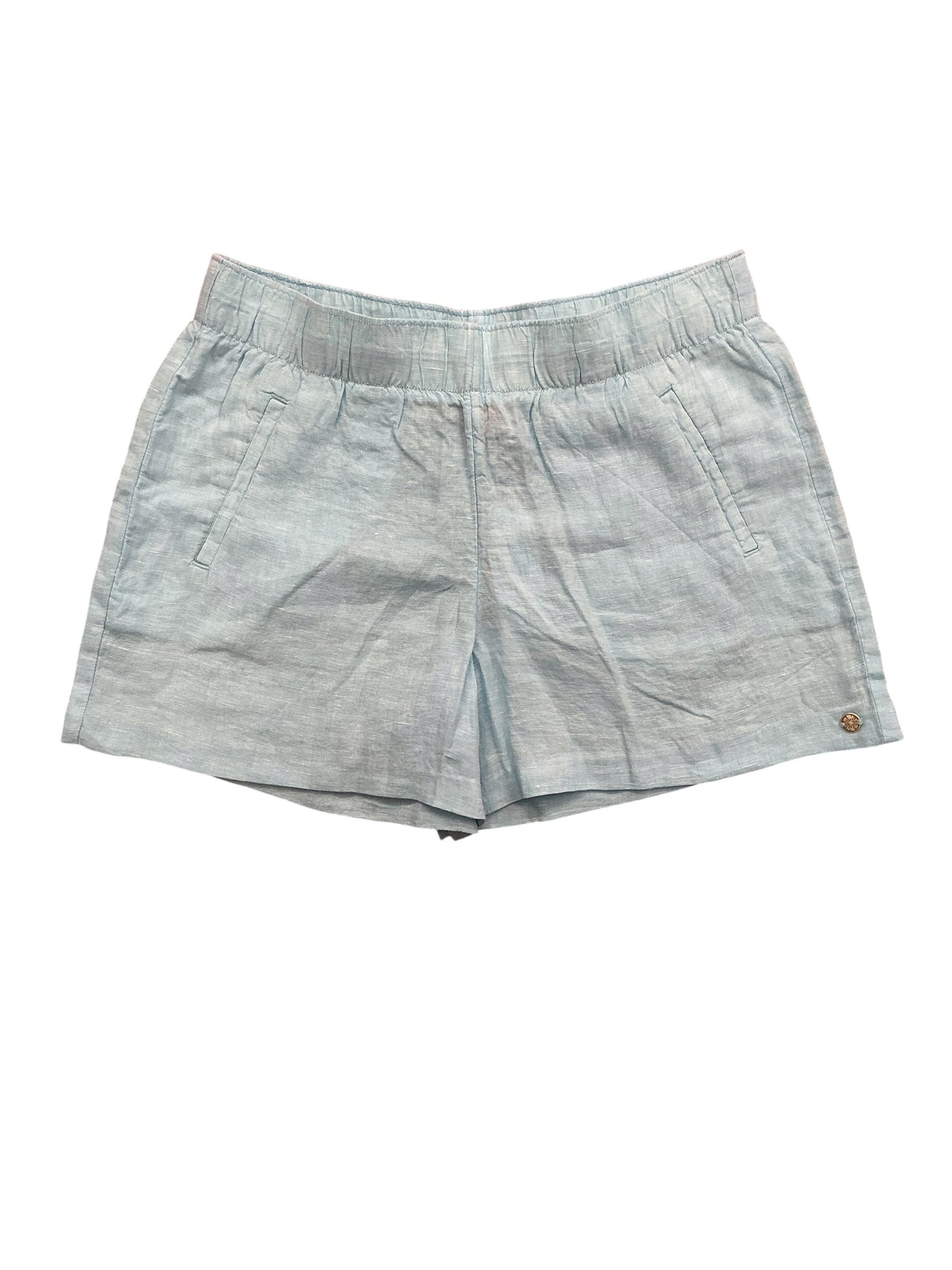 Lilly Pulitzer NWT Lilo Linen Shorts Celestial Blue X Resort White - Size M