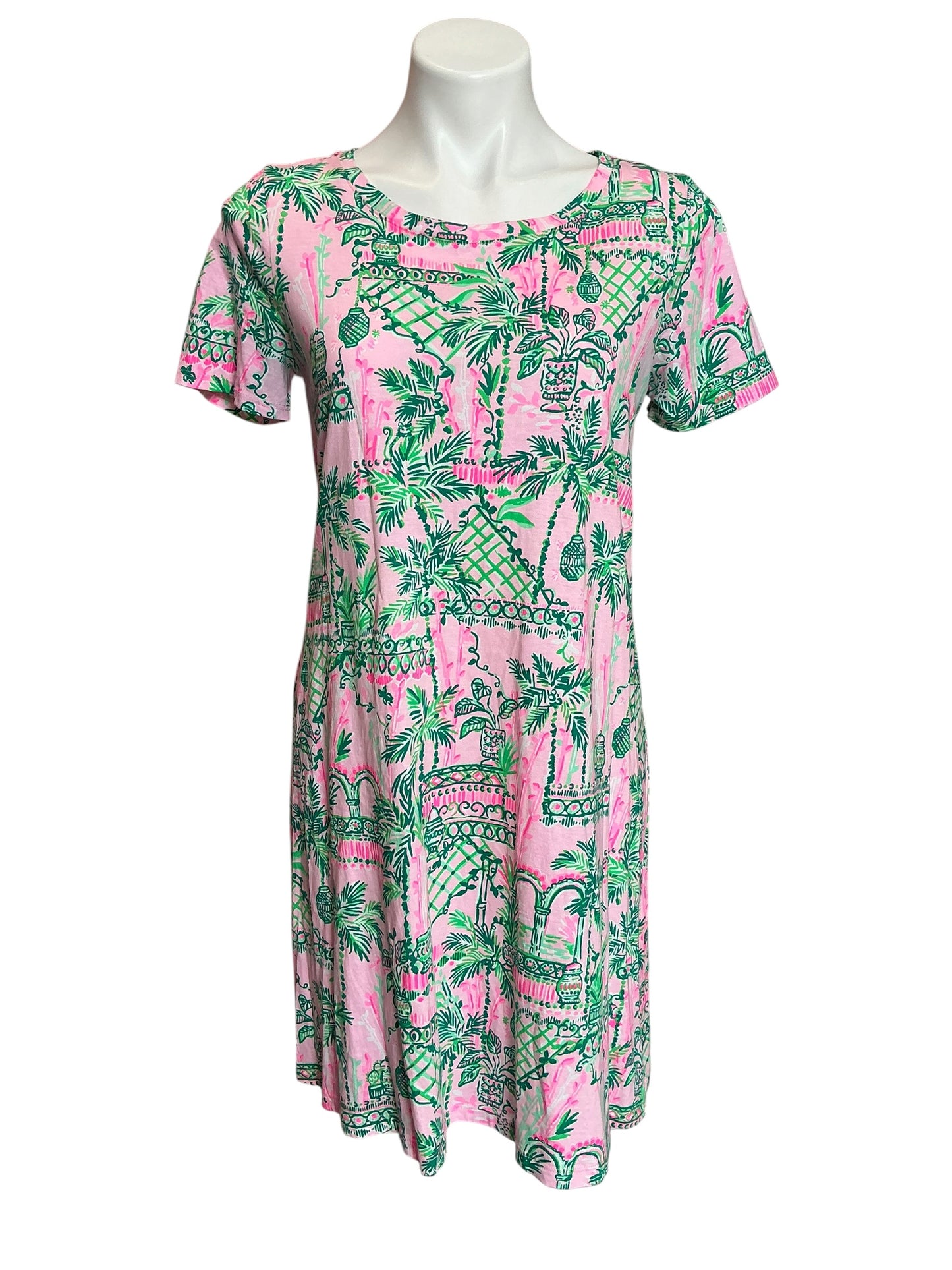 Lilly Pulitzer Cody T-Shirt Dress Mandevilla Baby Always Worth It - Size S