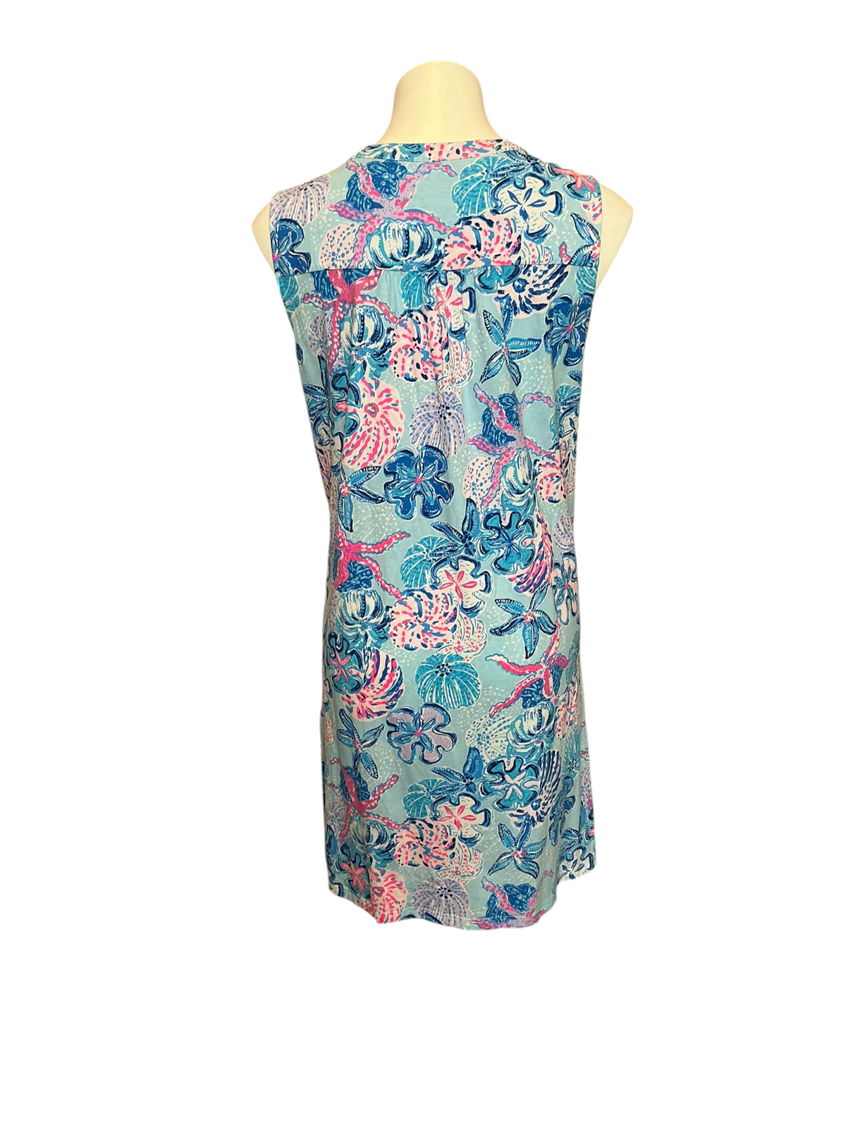 Lilly Pulitzer Dev Split Neck Shift Mini Dress Bahamas Beachcomber - Size XL