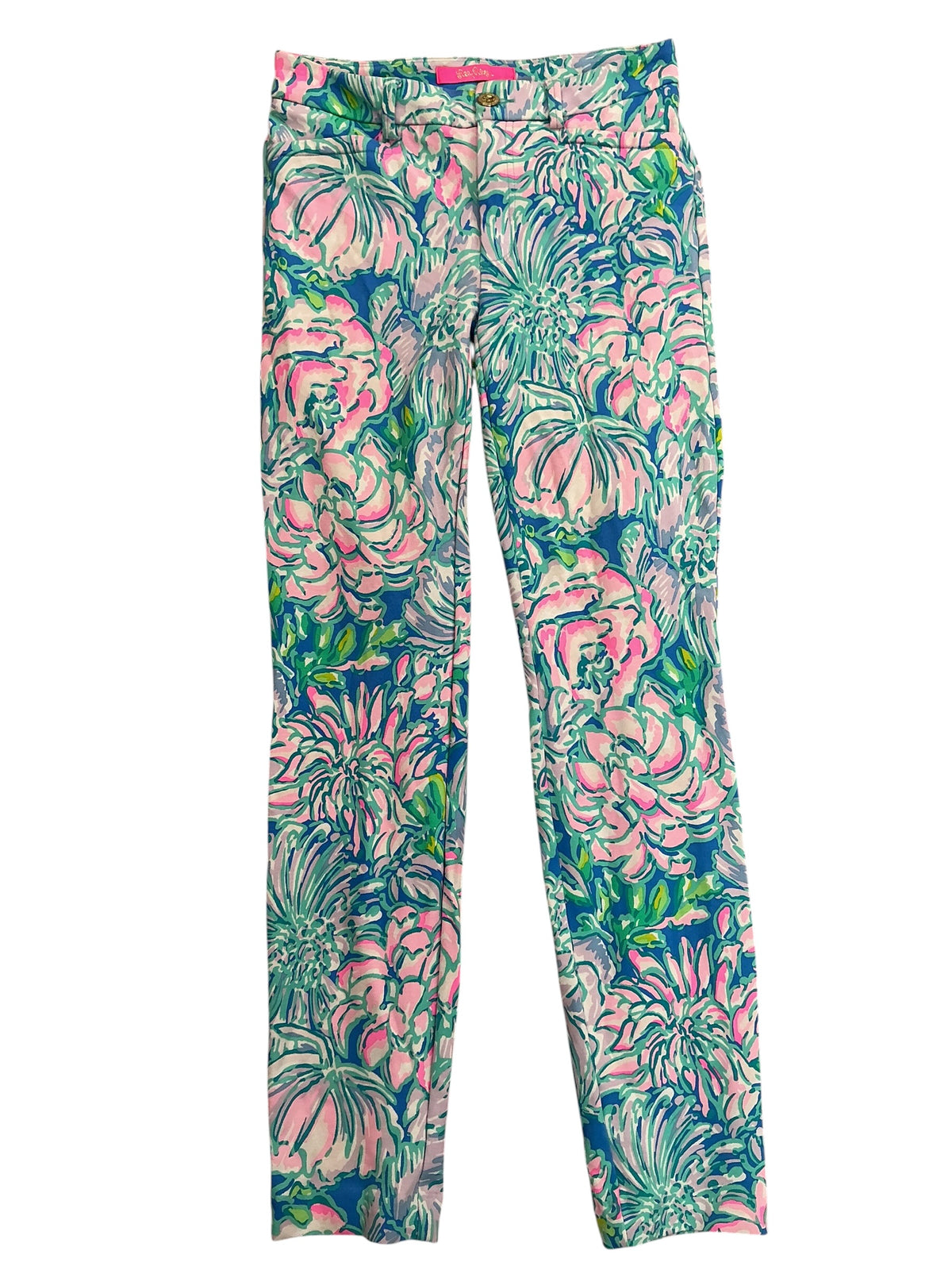 Lilly Pulitzer Kelly High Rise Skinny Ankle Pants In Full Bloom - Size 00