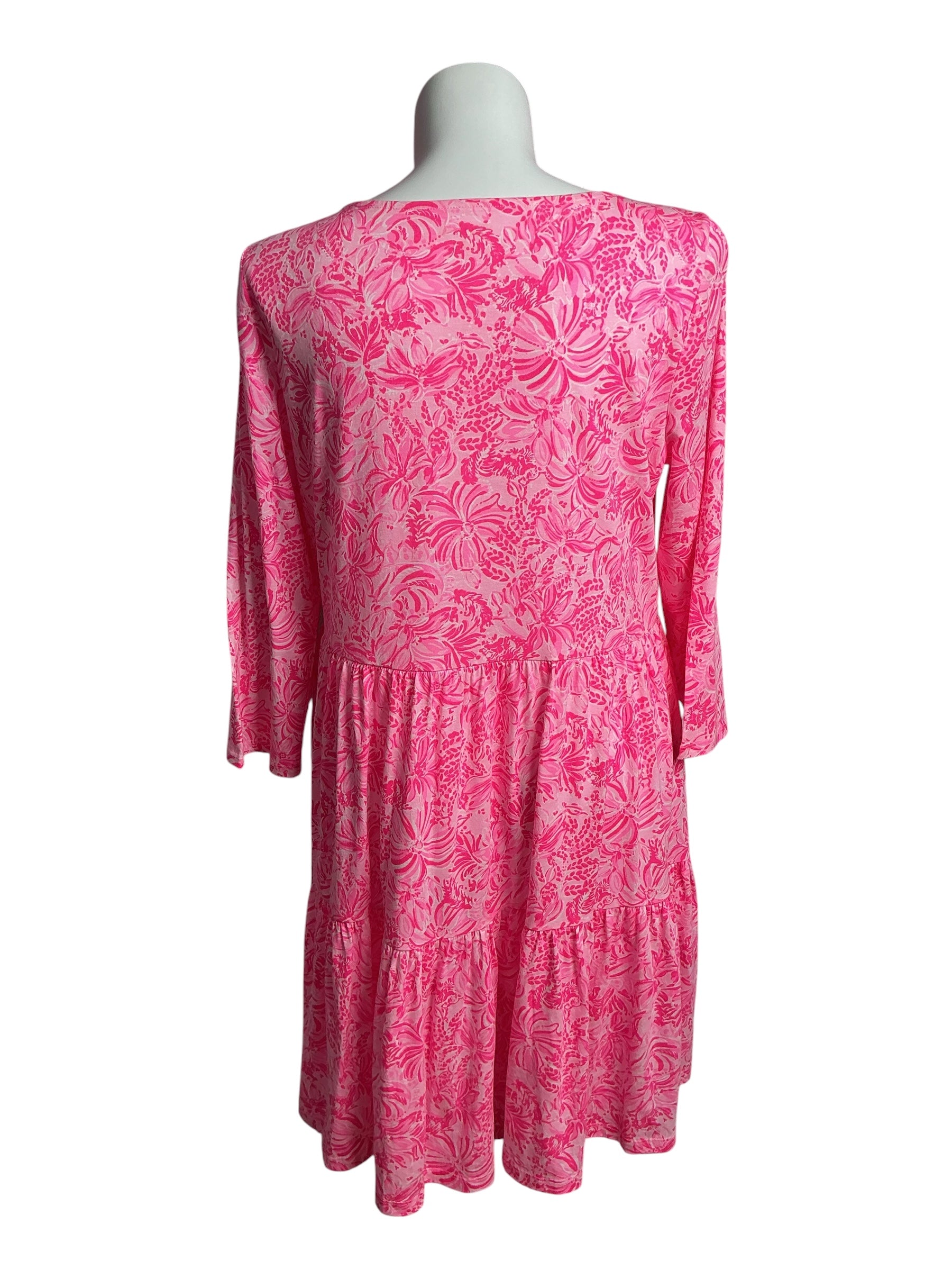 Lilly Pulitzer- NWT Geanna 3/4 Sleeve Dress Pink Blossom Foxy Llama Size XXL