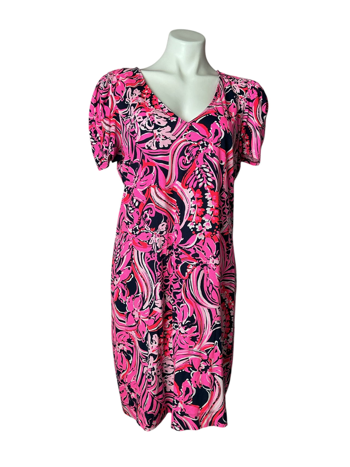 Lilly Pulitzer Dress Low Tide Navy Flirty Fins and Feathers - Size L