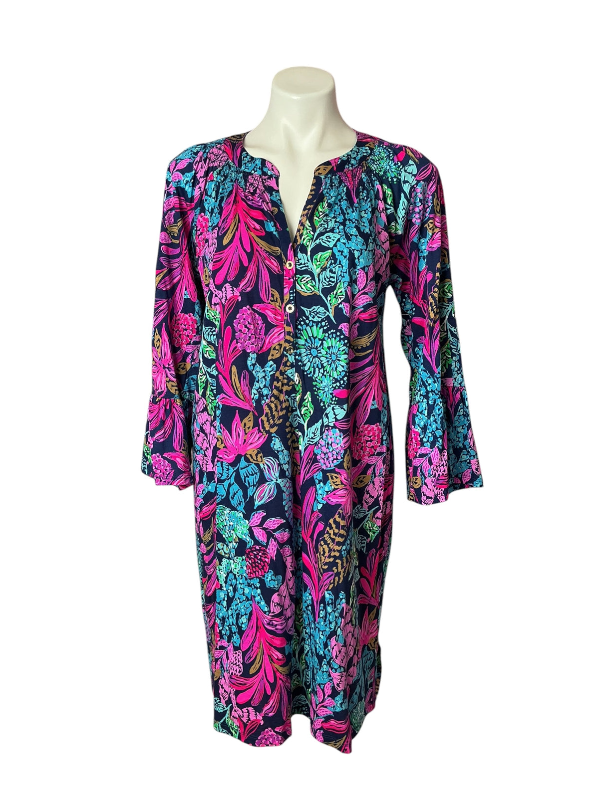 Lilly Pulitzer Norris Dress Aegean Navy Calypso Coast - Size L