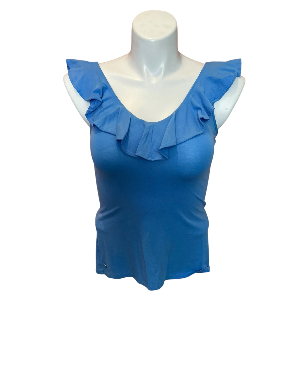 Lilly Pulitzer Alessa Ruffle Tank Top Blue Thistle - Size XXS