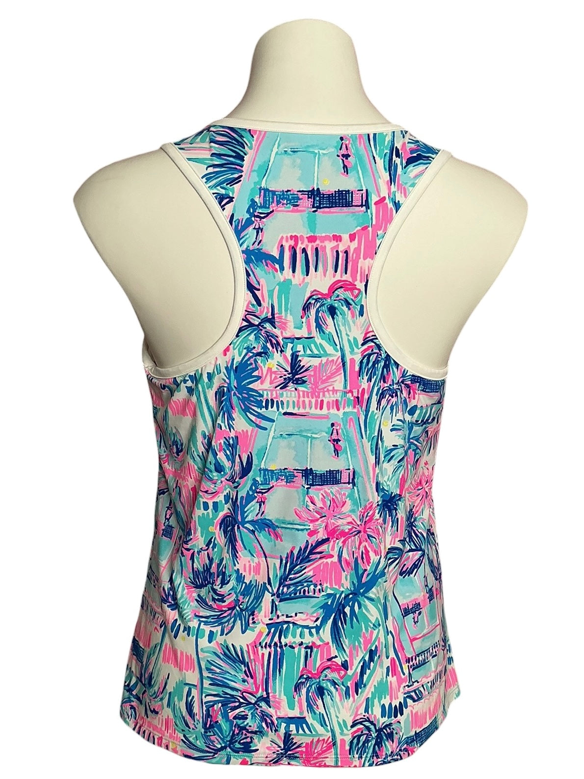 Lilly Pulitzer NWT Canna Bra Tank UPF 50+ Ravello Blue Perfect Match - Size XL