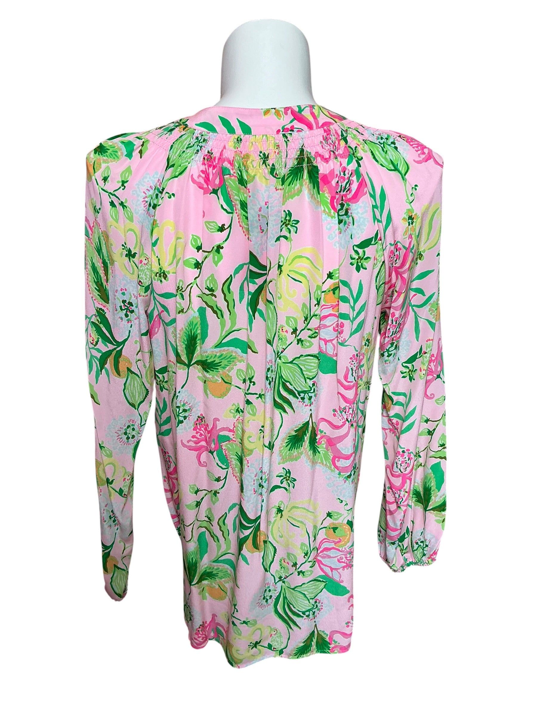 Lilly Pulitzer Elsa Silk Top Via Amore Spritzer - Size XL