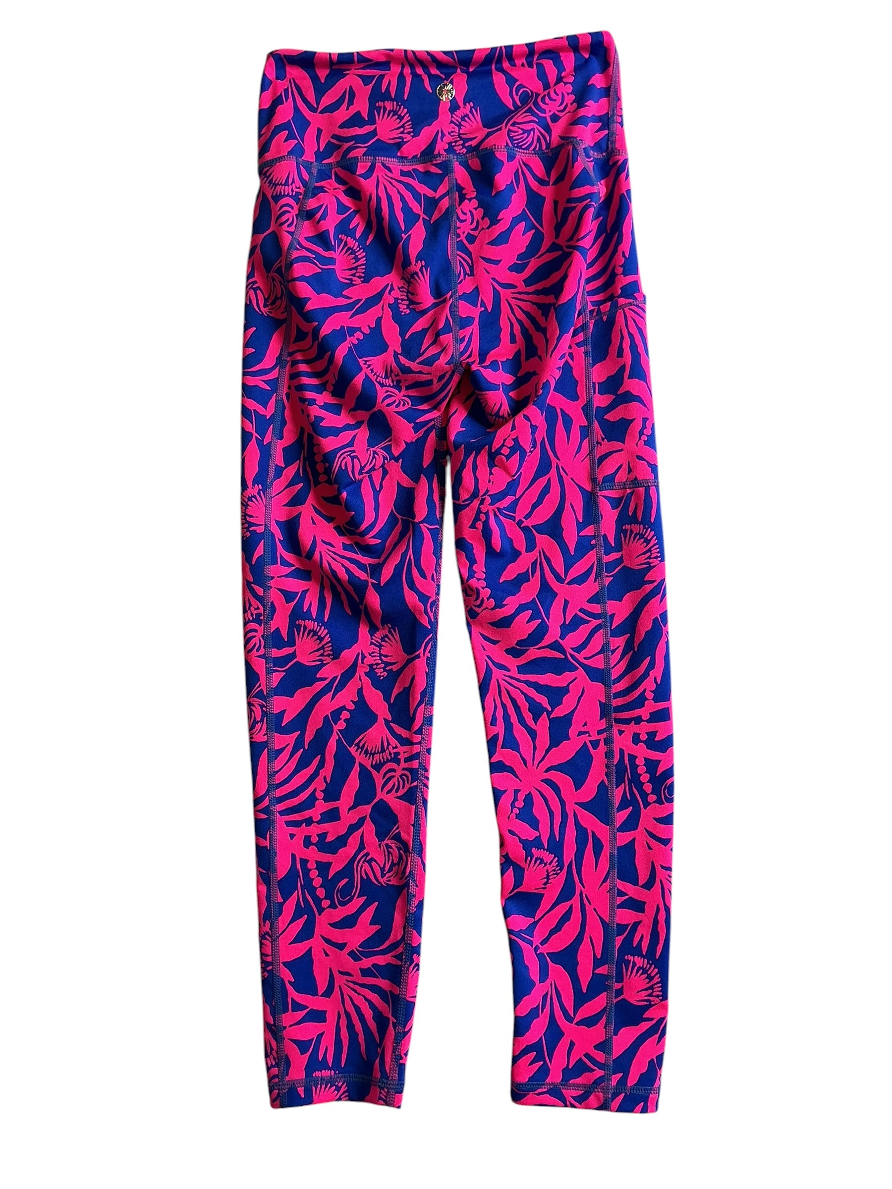 Lilly Pulitzer Luxletic Weekender High Rise Midi Leggings - Pink Grenadine Flocking To Paradise - Size XS