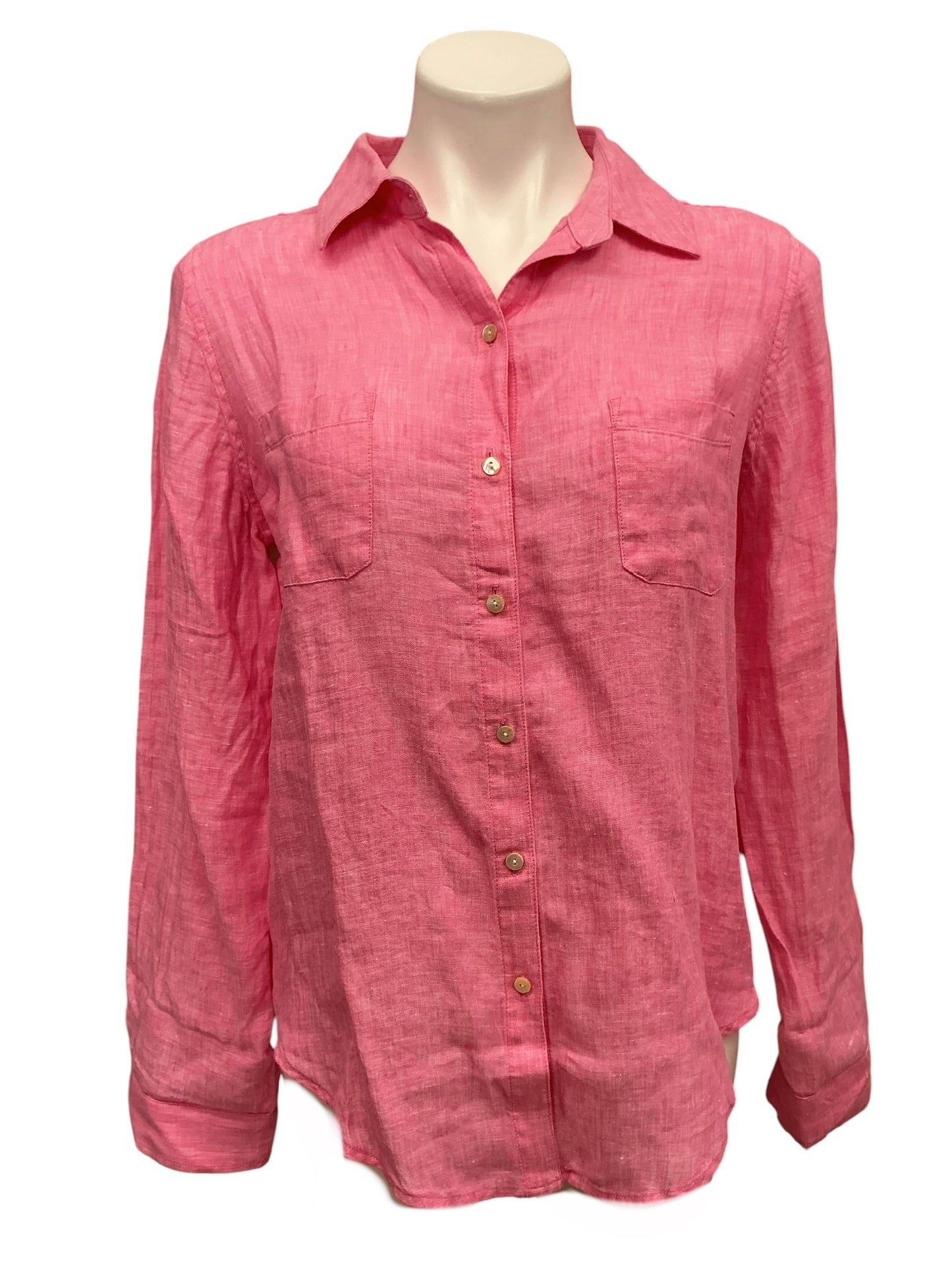 Lilly Pulitzer NWT Sea View Button Down Top Cherry Blossom Pink X Resort White - Size S
