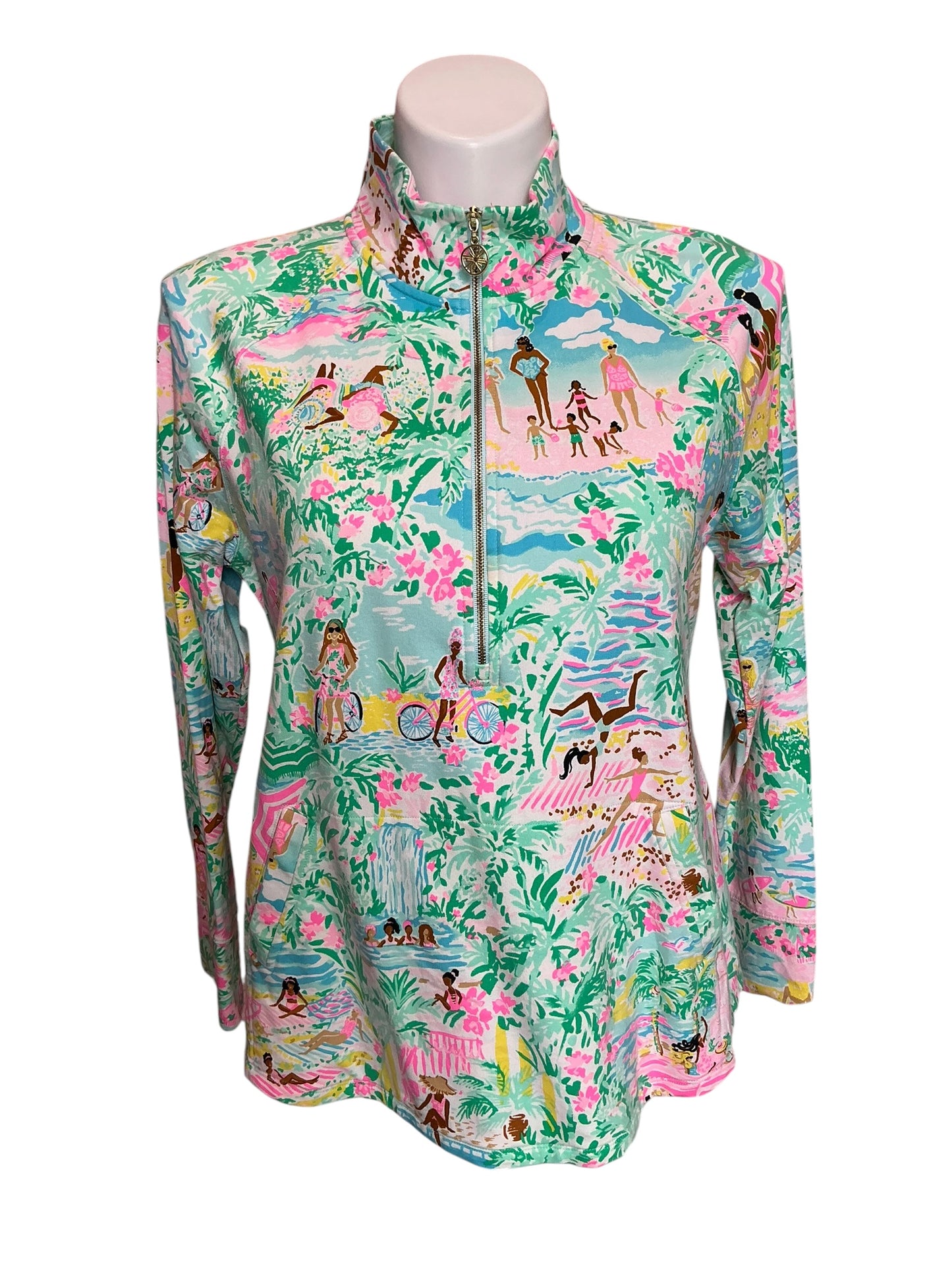 Lilly Pulitzer UPF 50+ Skipper Popover Let's Get Together - Size XL