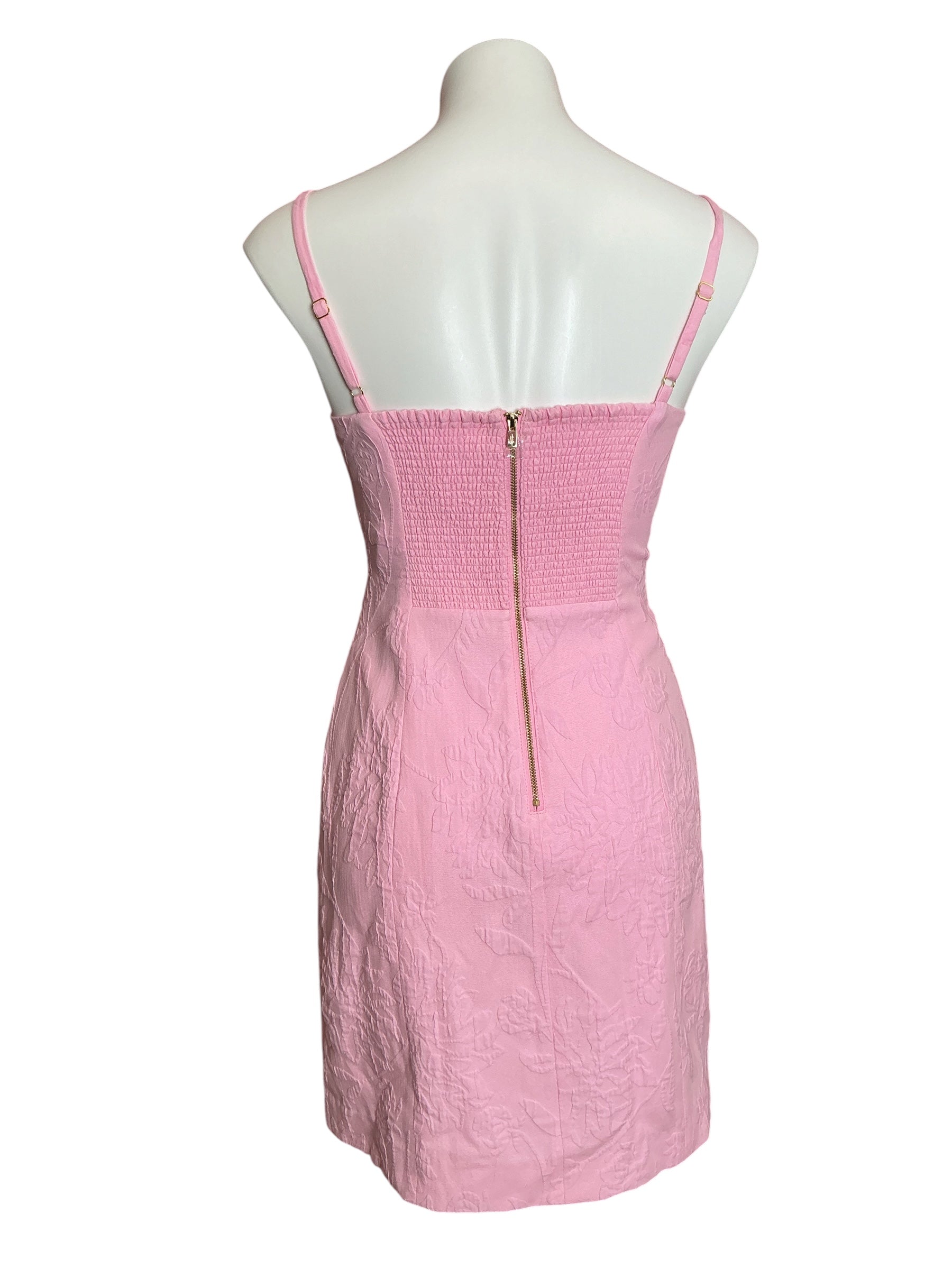 Lilly Pulitzer NWT Willalynn Stretch Bow Dress Conch Shell Pink Caliente Pucker Jacquard - Size 2