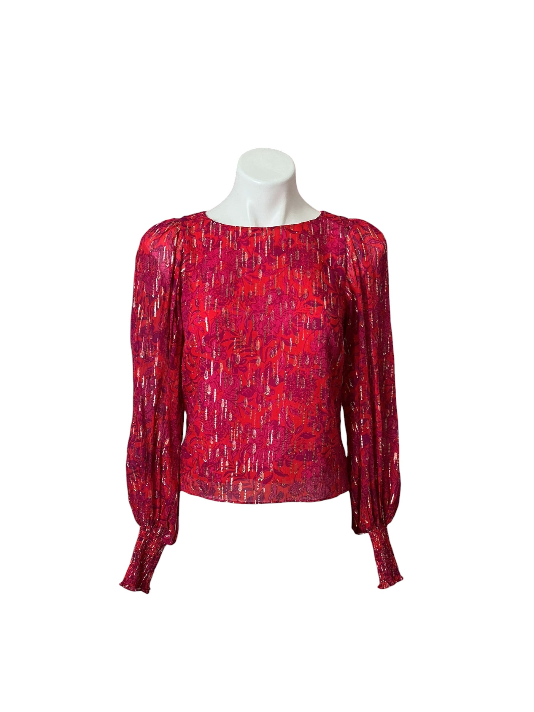Lilly Pulitzer Alfreda Long Sleeve Top Amaryllis Red Secret Hideaway - Size 00